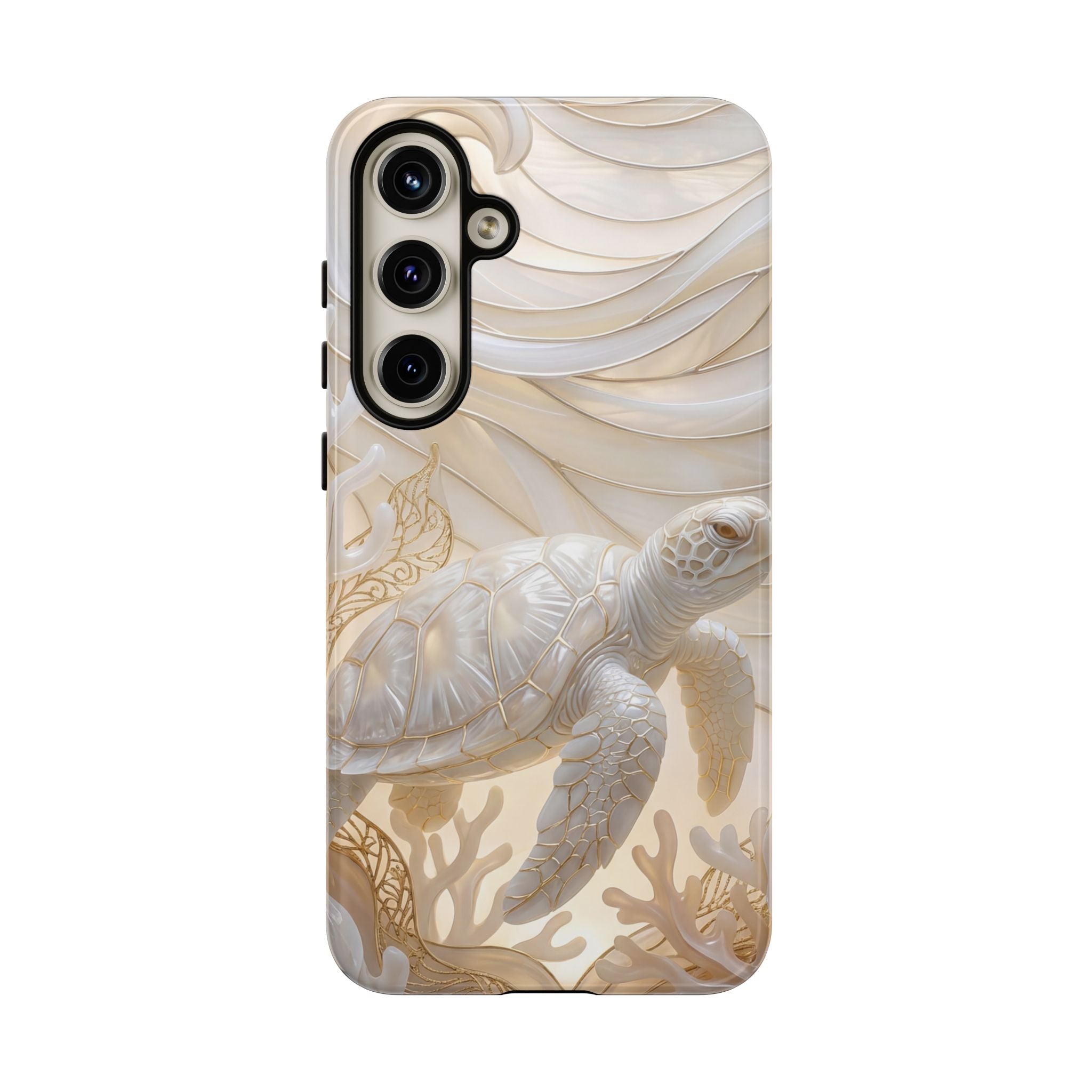 Sea Turtle Tough Samsung Galaxy Case — Elegant Nautical Coral Design