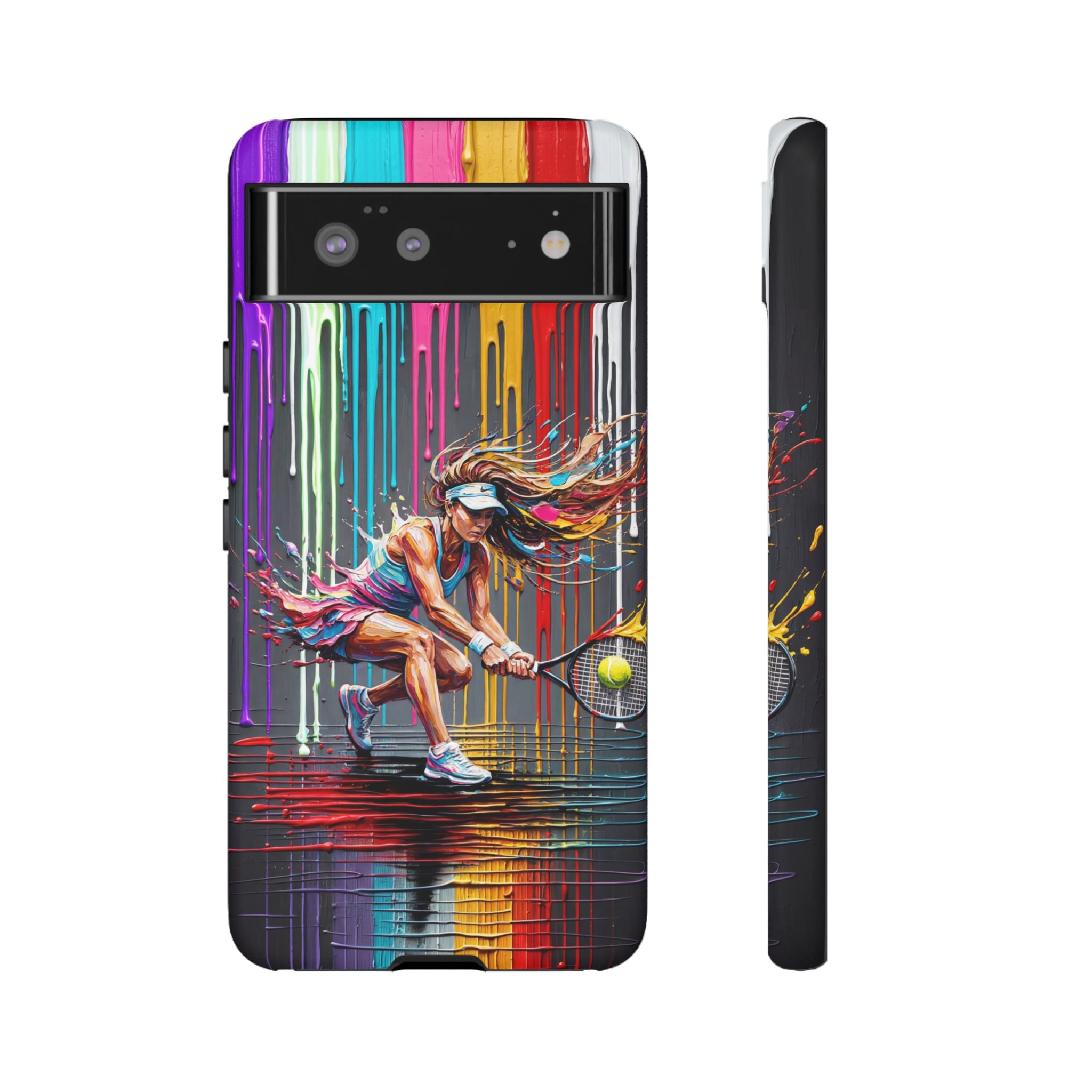 Colour Splash Tennis Google Pixel Phone Case | Vibrant Female Player Art