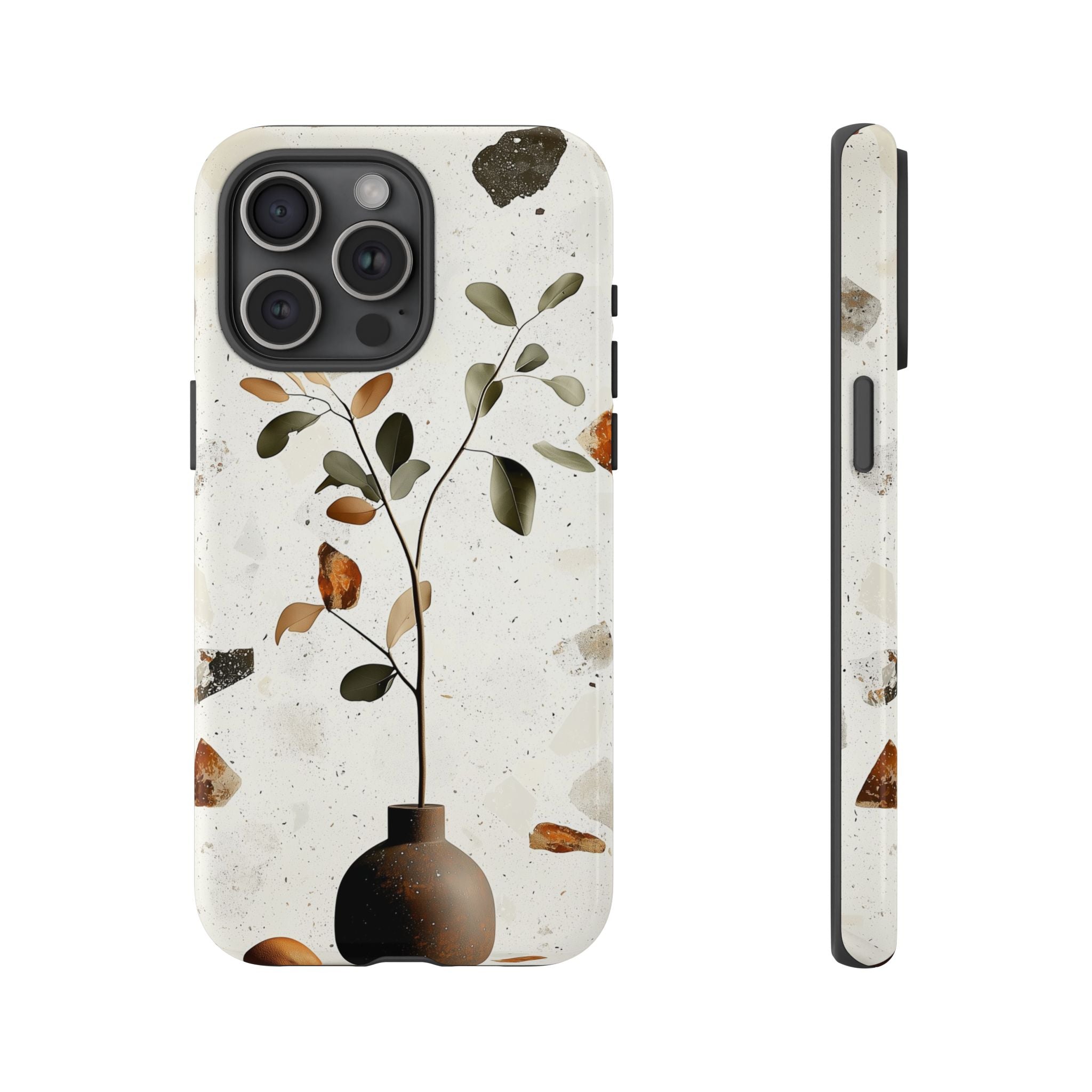 Floral Terrazzo iPhone Case | Minimal Vase Botanical