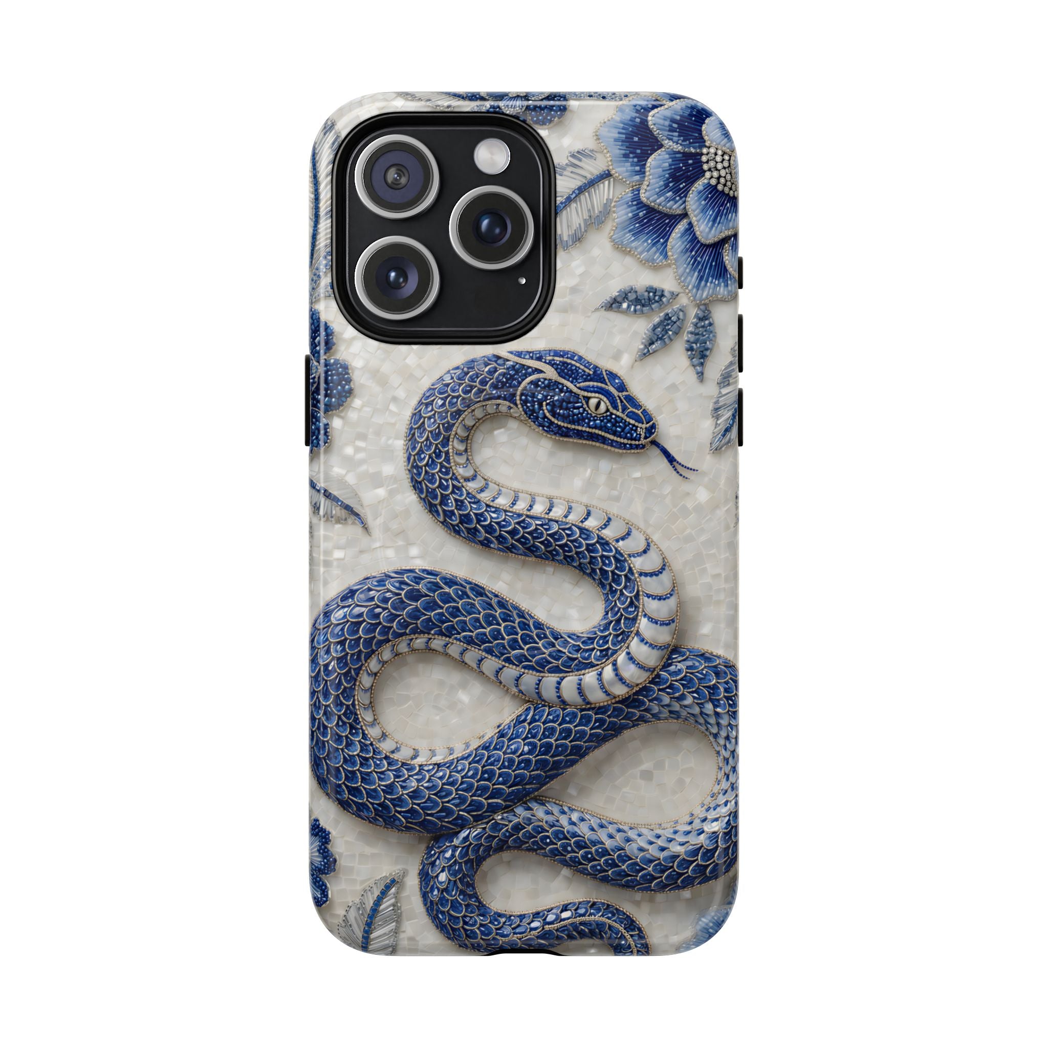 Asian Zodiac Snake MagSafe iPhone Case | Blue & White Porcelain Slim Shockproof Case | Year of the Snake
