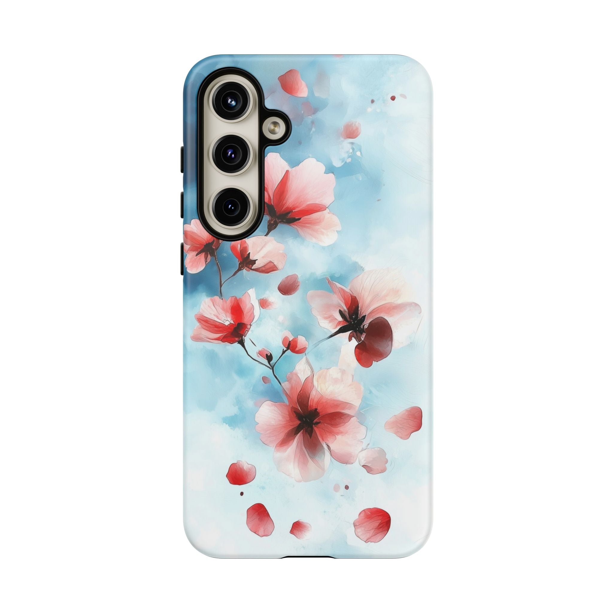Floral Cherry Blossom Samsung Galaxy Case | Pastel Pink Blue