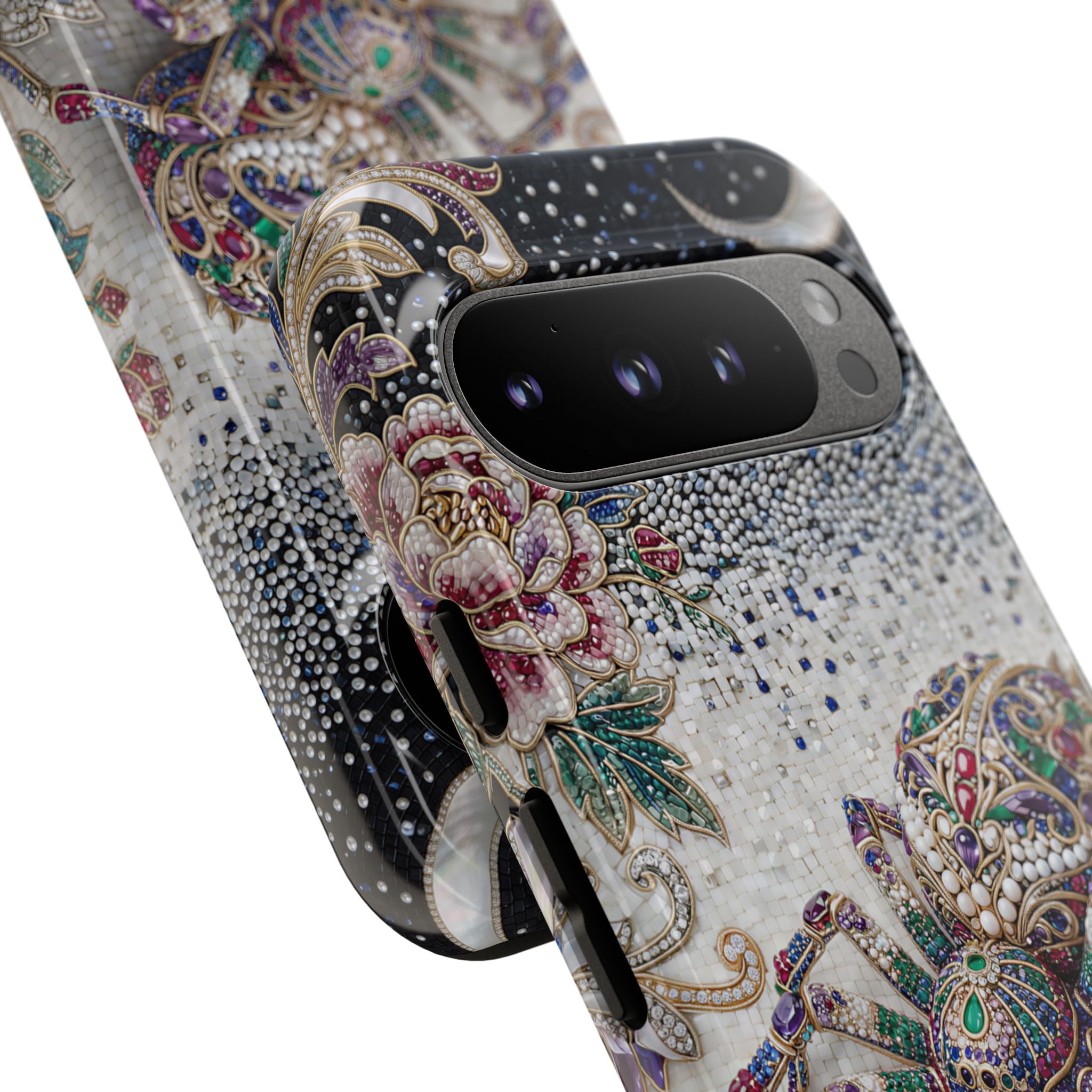 Gemstone Spider Moon Google Pixel Phone Case | Boho Floral Protective Tough Case