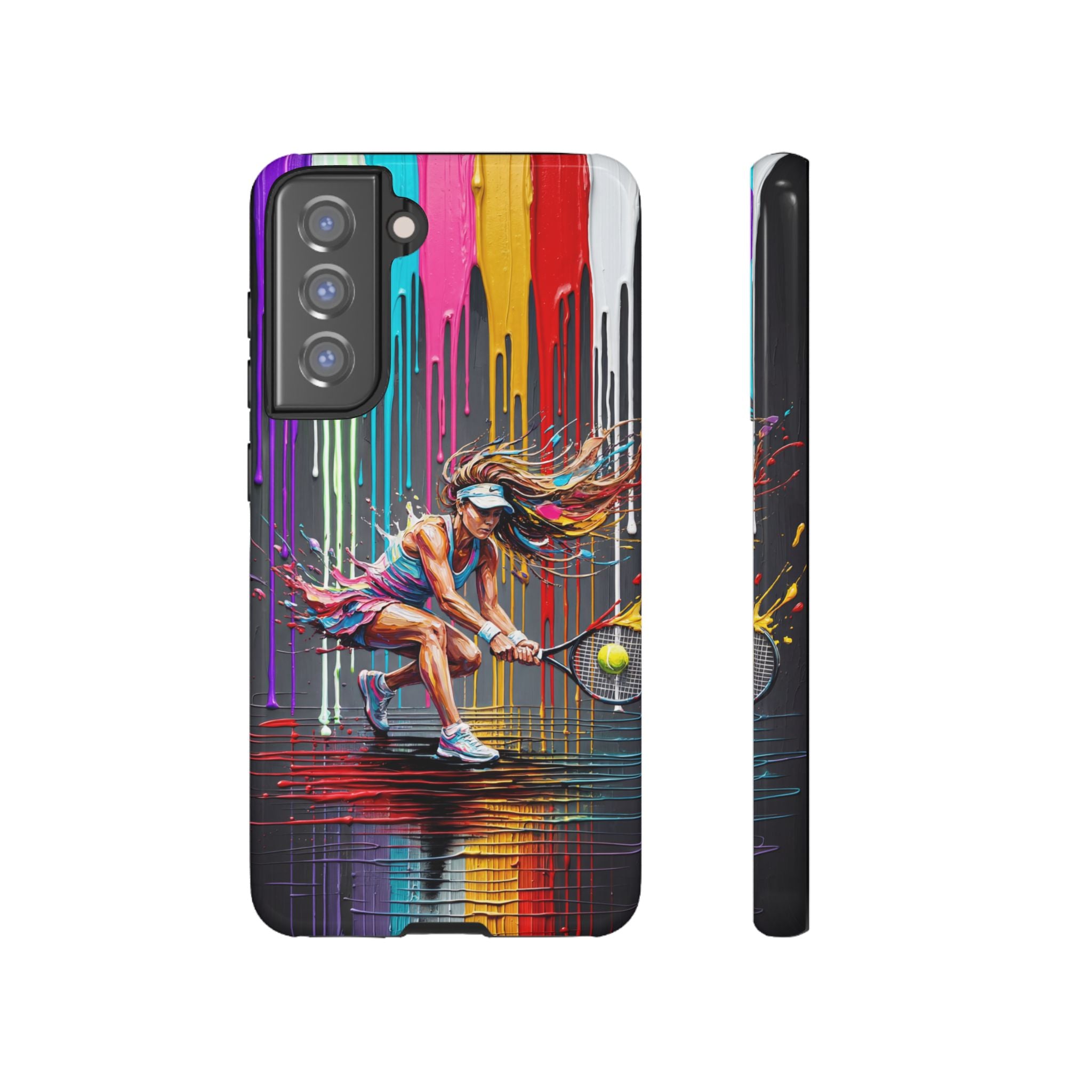 Colour Splash Tennis Samsung Galaxy Phone Case | Vibrant Female Player Art