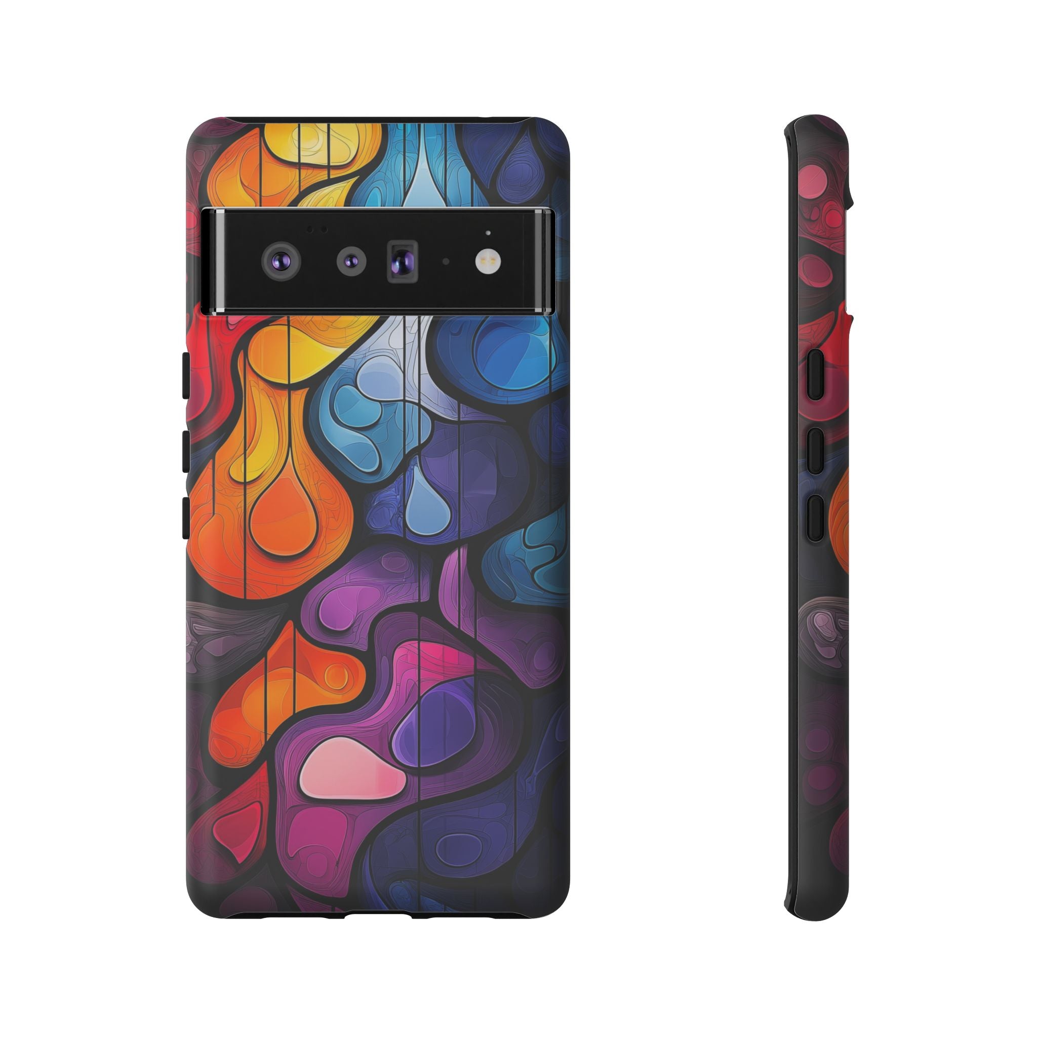 Abstract Colourful Drop Google Pixel Case — Vibrant Stained-Glass