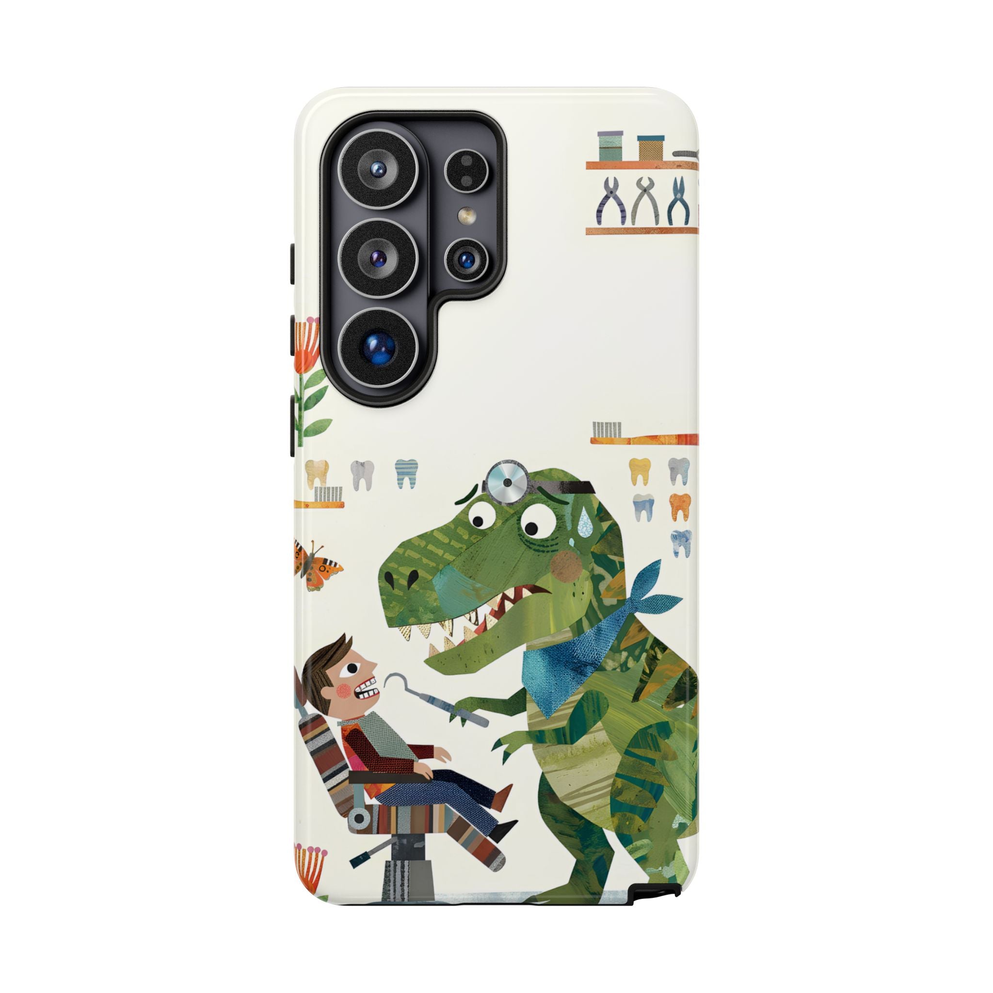 Dinosaur Dentist Tough Samsung Galaxy Phone Case | Cute Pediatric Dental Cover