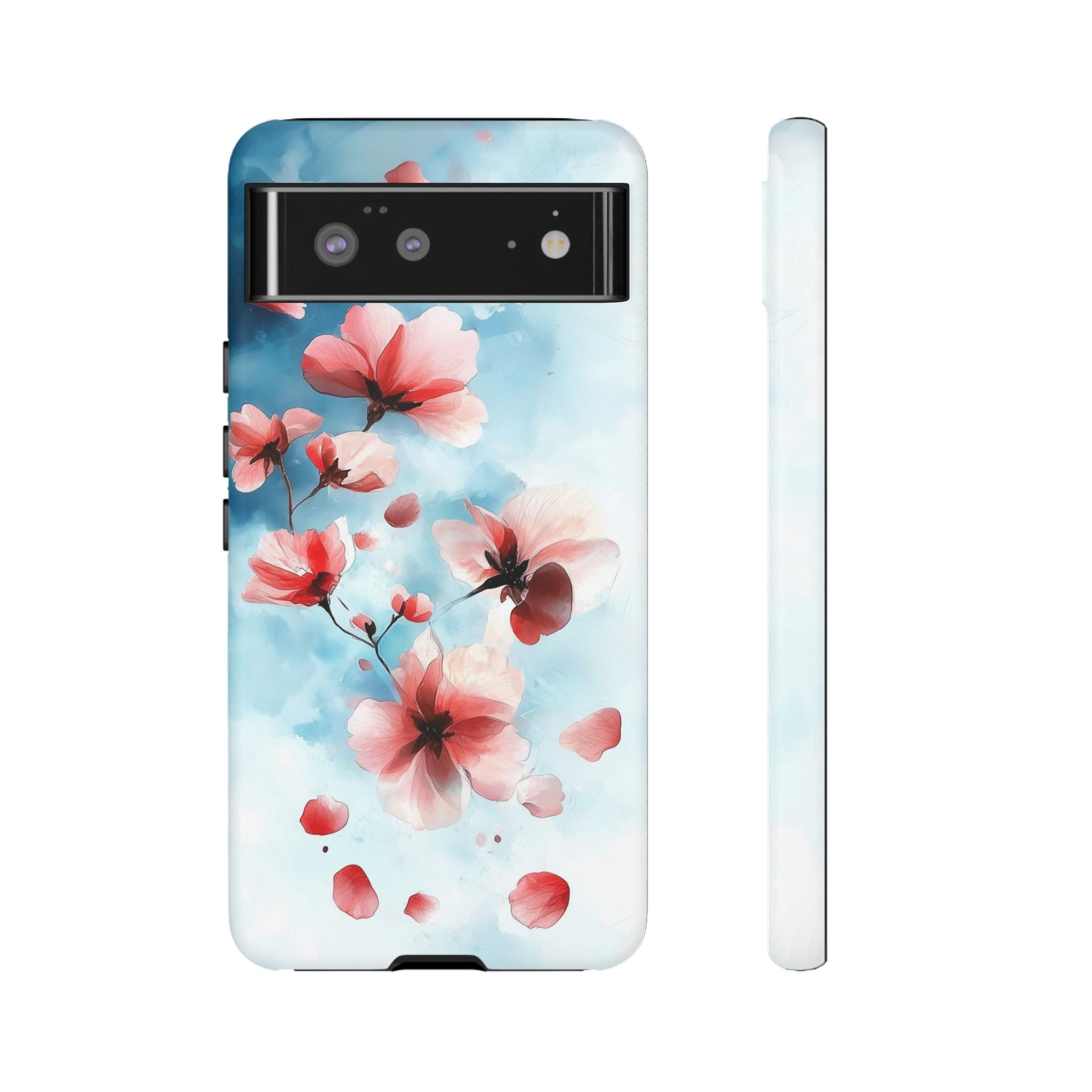 Floral Cherry Blossom Google Pixel Case | Pastel Pink Blue