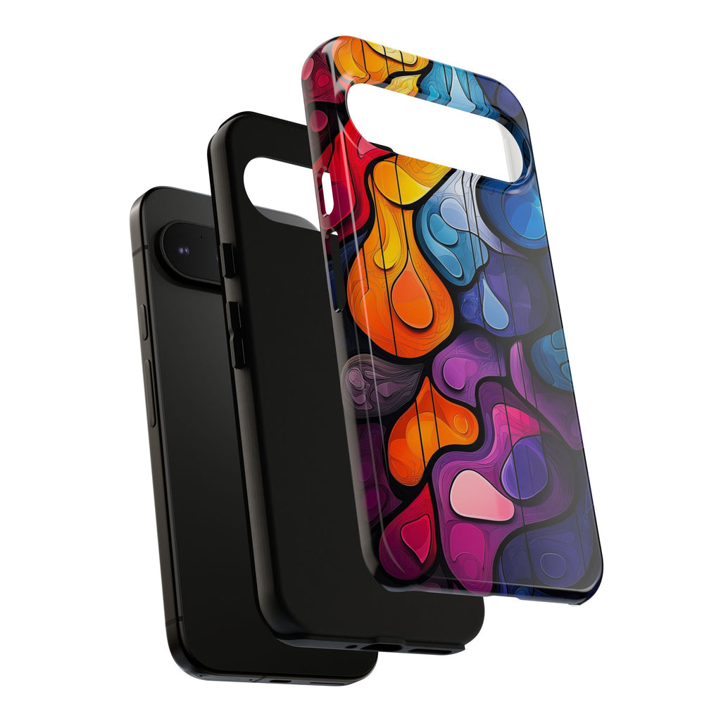 Abstract Colourful Drop Google Pixel Case — Vibrant Stained-Glass
