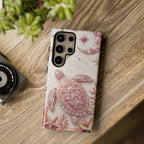 Pink Sea Turtle Shell Beachy Protective Samsung Galaxy Phone Case Cover