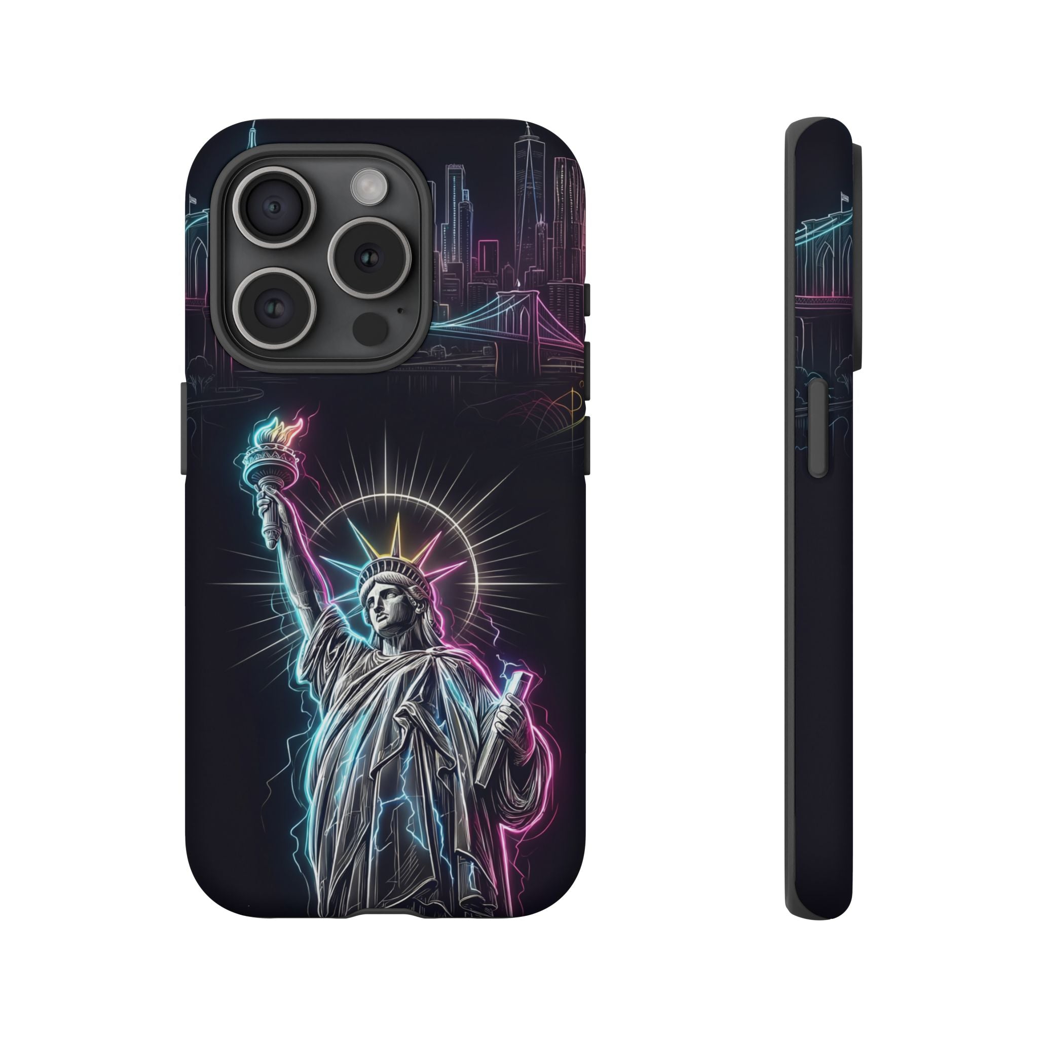 Neon Statue of Liberty Tough iPhone Case