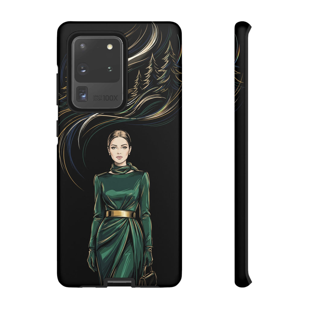 Elegante custodia per telefono Samsung Galaxy con donna della foresta