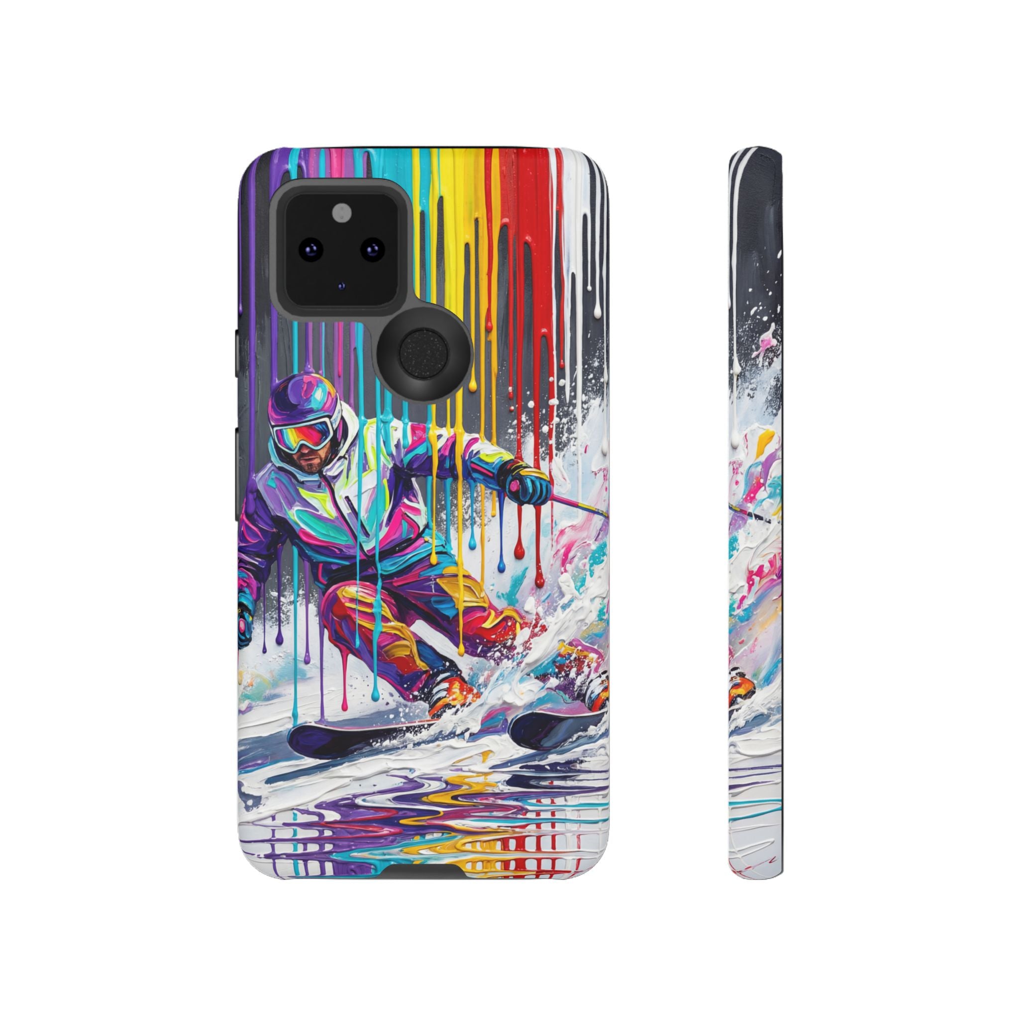 Colourful Skiing Drip Art Tough Google Pixel Phone Case