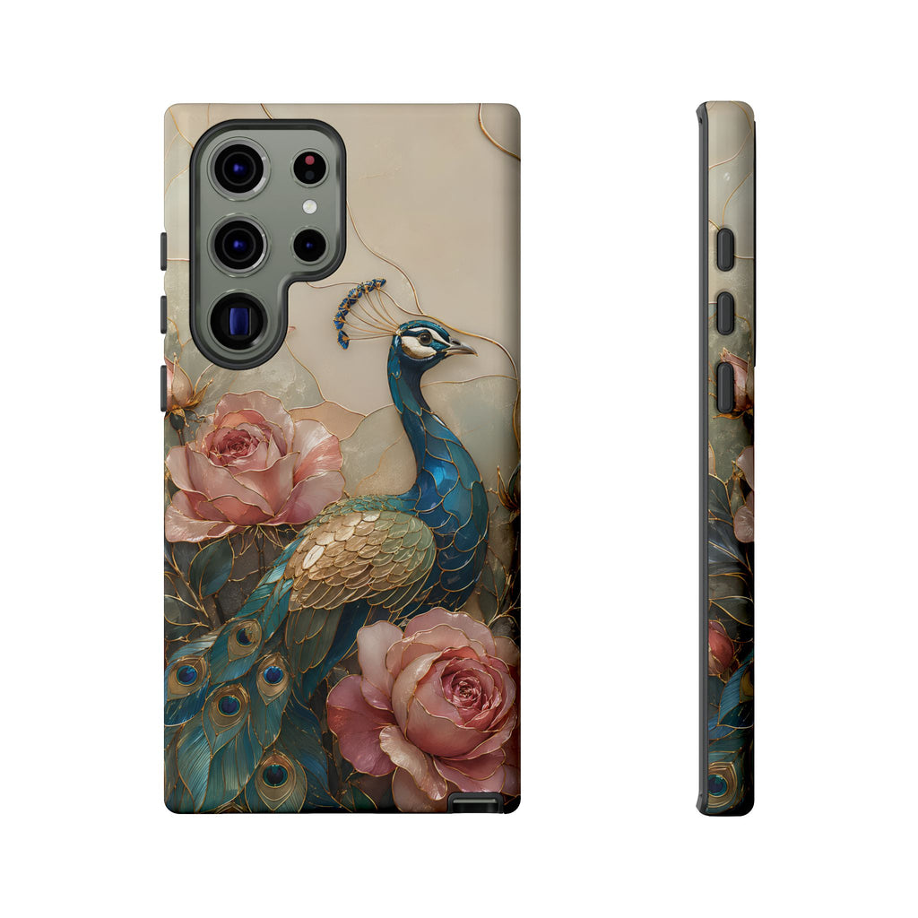Peacock & Rose Samsung Galaxy Phone Case | Vintage Floral Phone Case