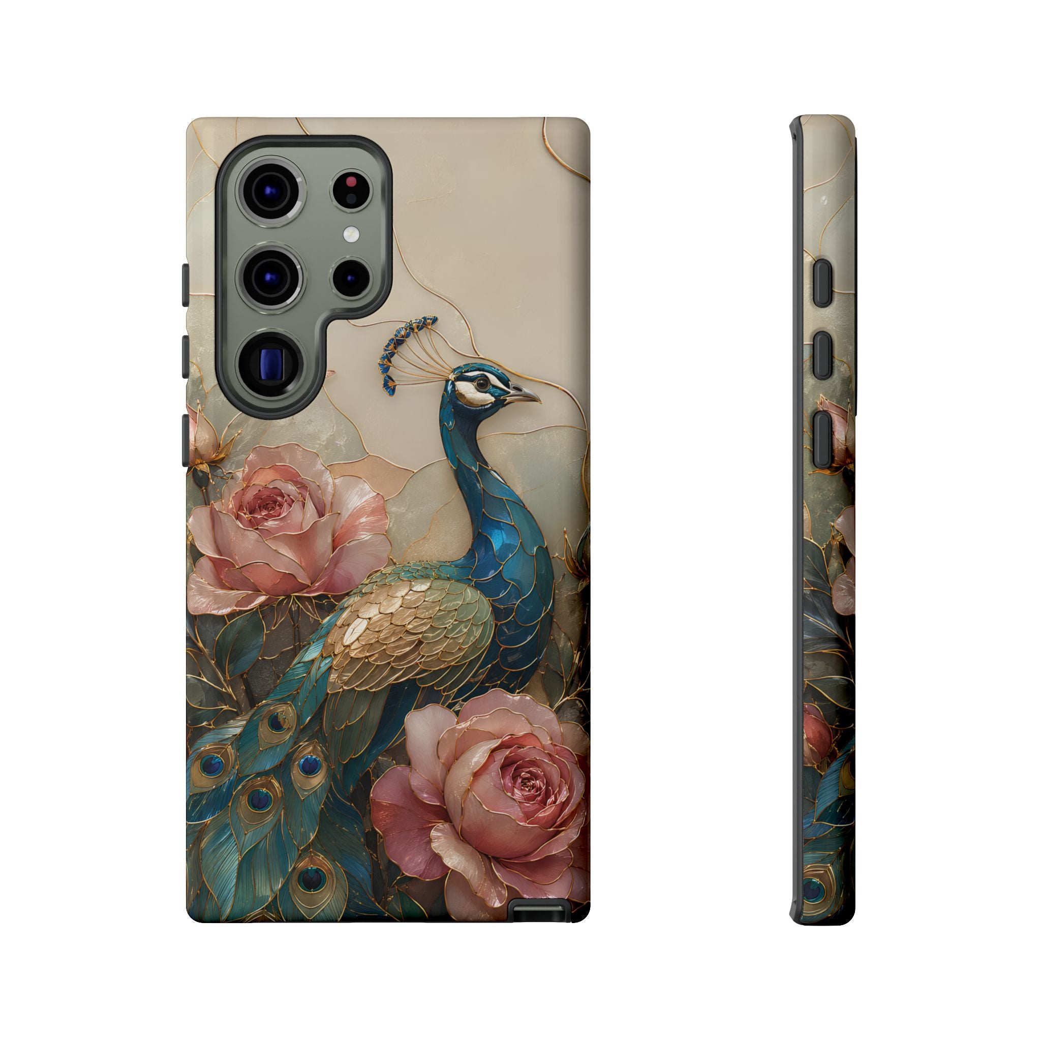 Peacock & Rose Samsung Galaxy Phone Case | Vintage Floral Phone Case
