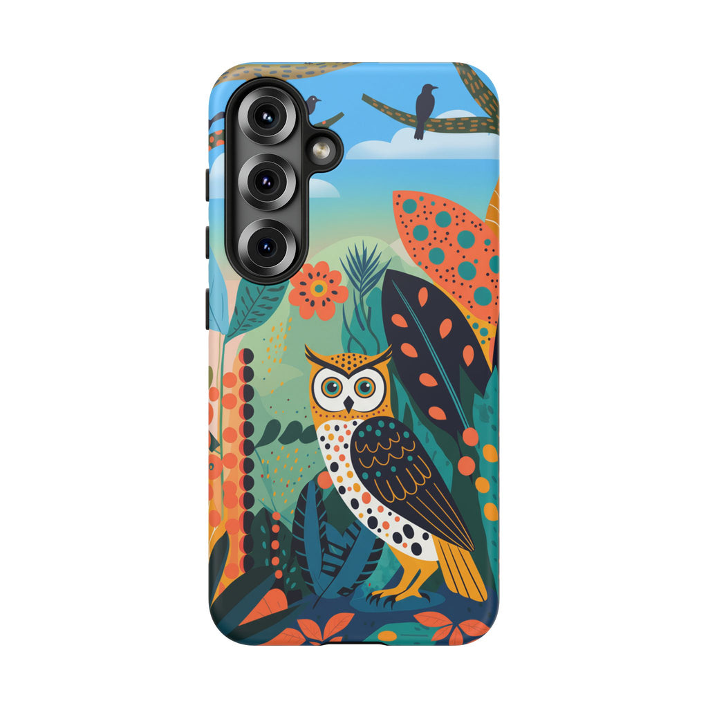 Botanical Forest Colourful Owl Samsung Galaxy Phone Case