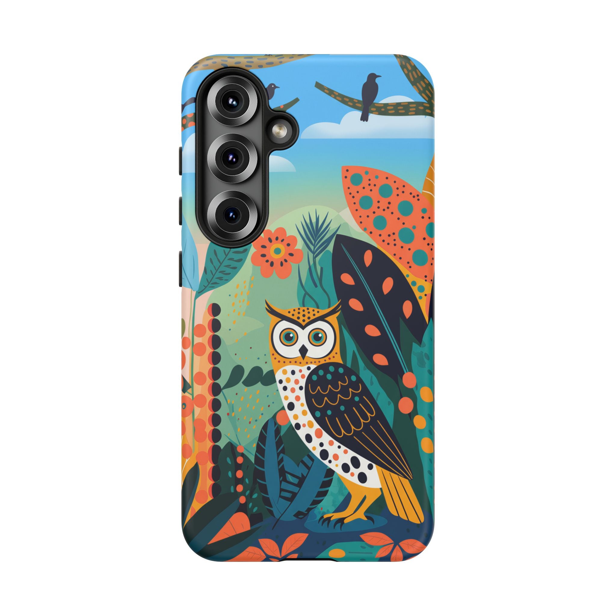 Botanical Forest Colourful Owl Samsung Galaxy Phone Case