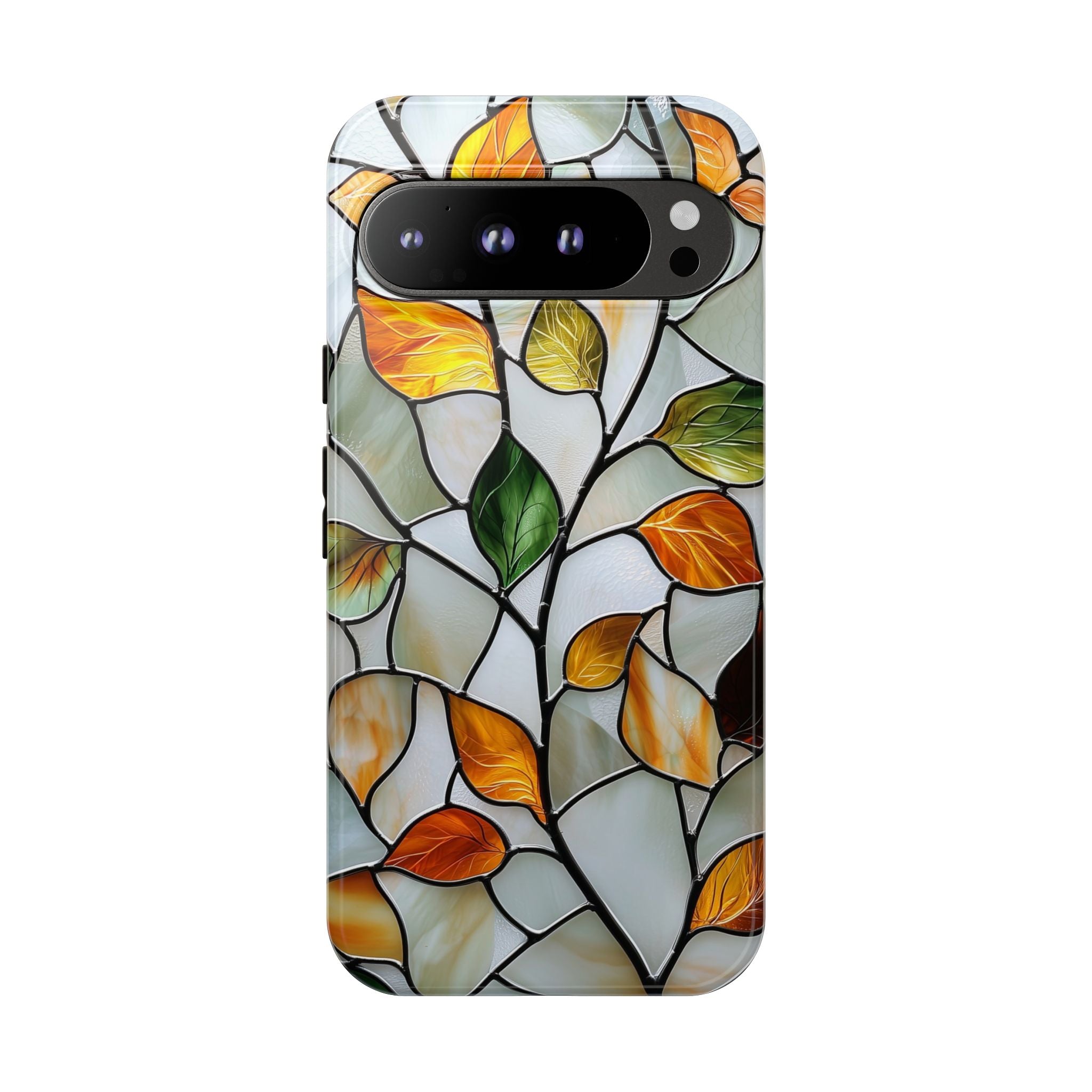 Stained Glass Autumn Leaves Mosaic Google Pixel Case