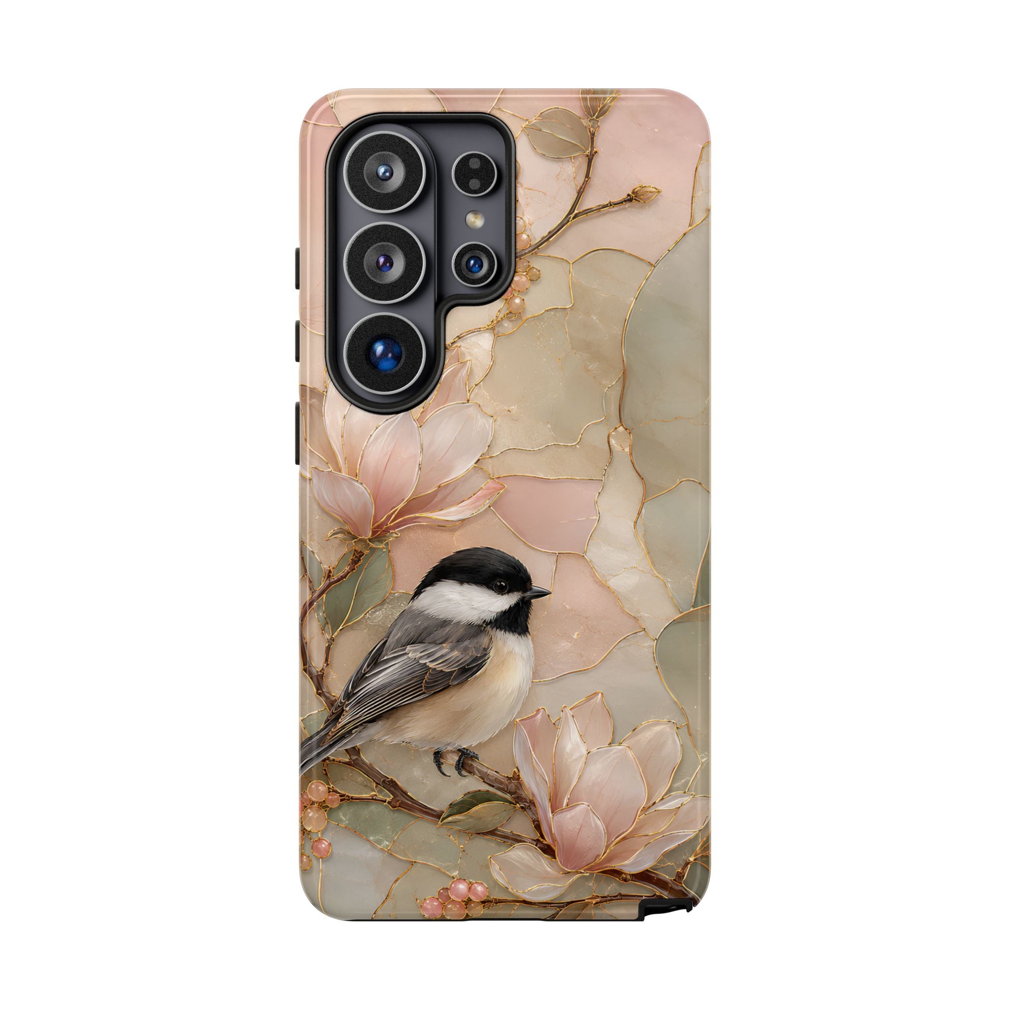 Chickadee Samsung Galaxy Phone Case | Magnolia Flower Phone Case