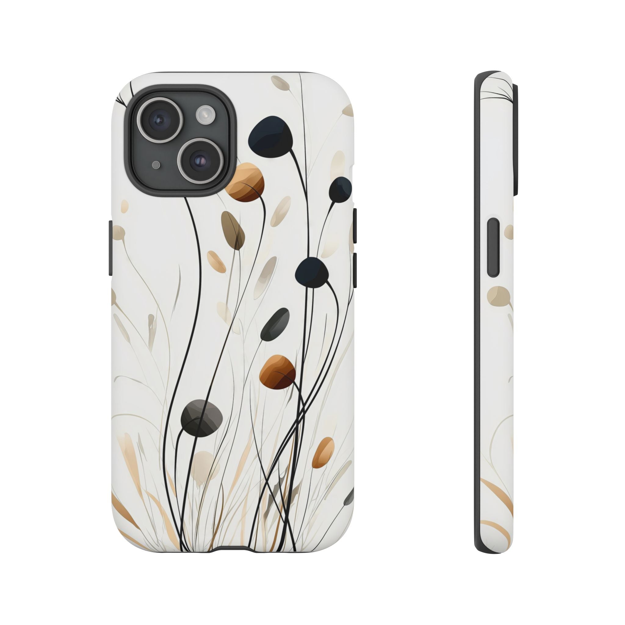 Floral Breeze Tough iPhone Case | Minimal Neutral Botanical Design