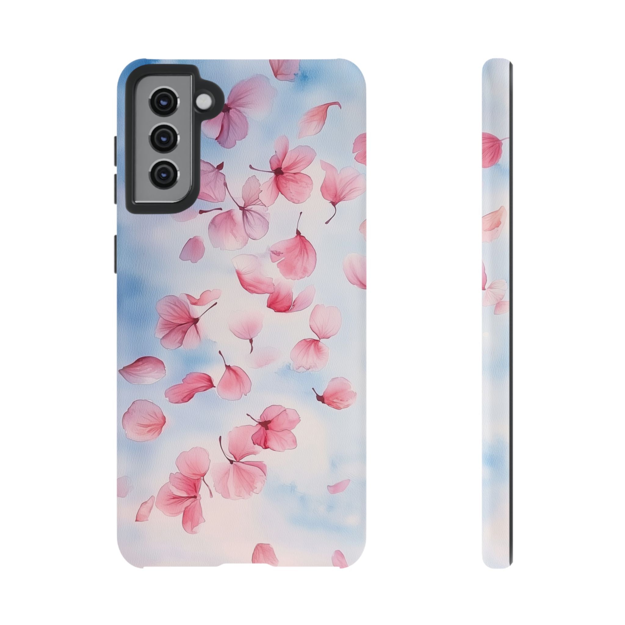Floral Petal Tough Samsung Galaxy Case | Pink Falling Blossoms
