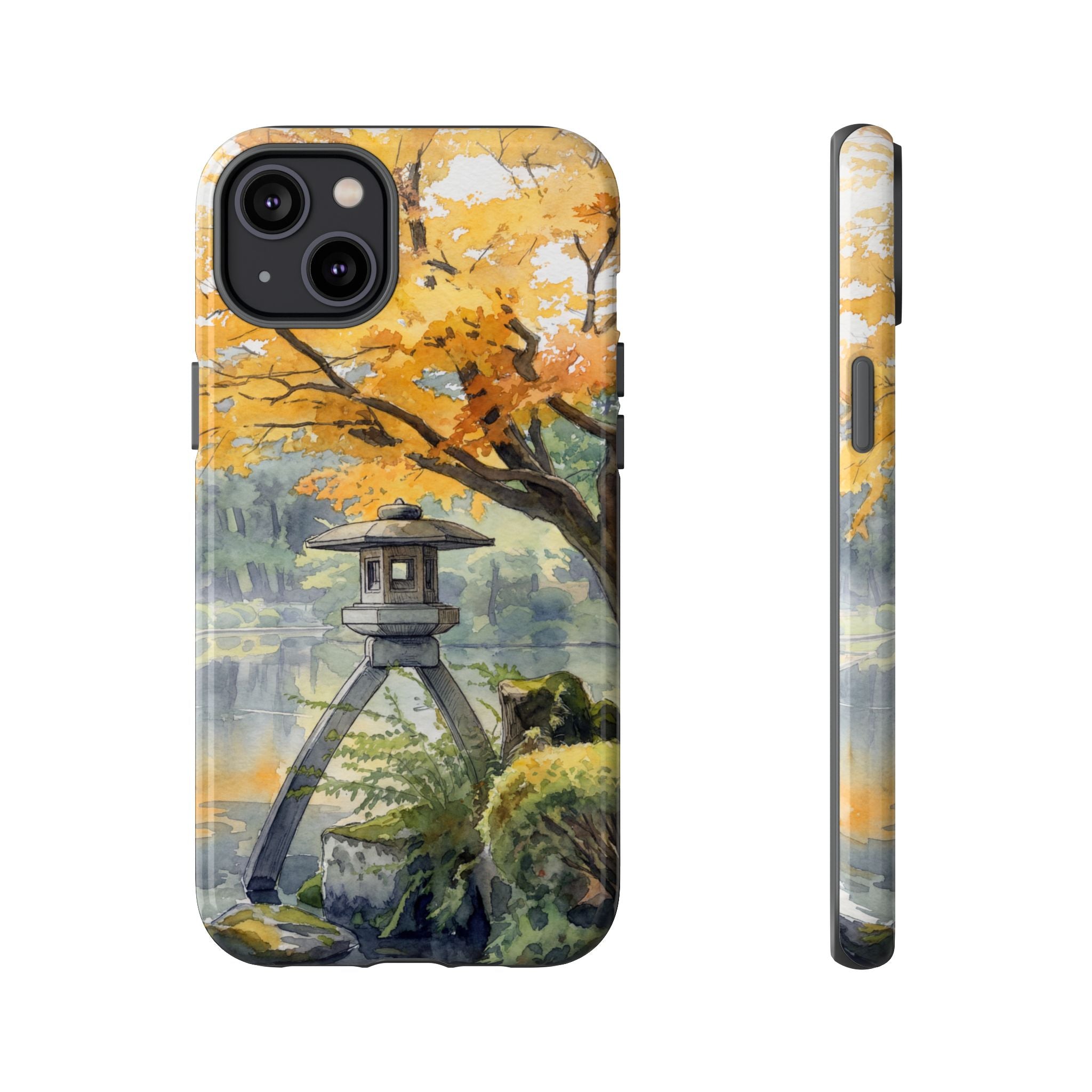 Autumn Japanese Garden iPhone Case | Scenic Lantern Fall