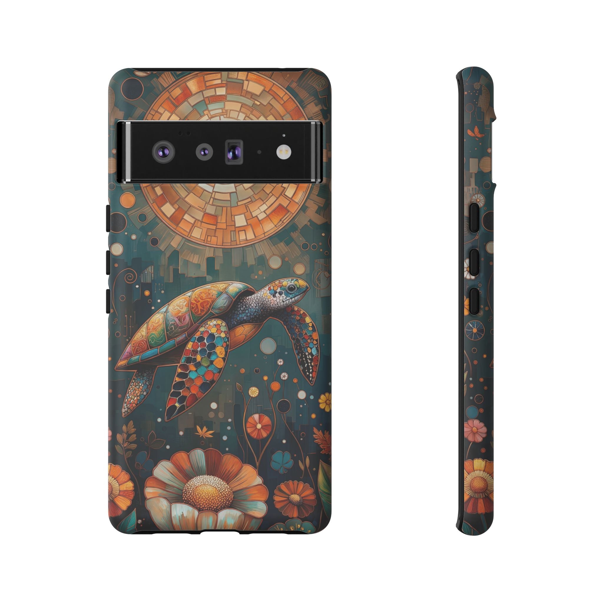 Sea Turtle Google Pixel Case | Artistic Floral Ocean Design