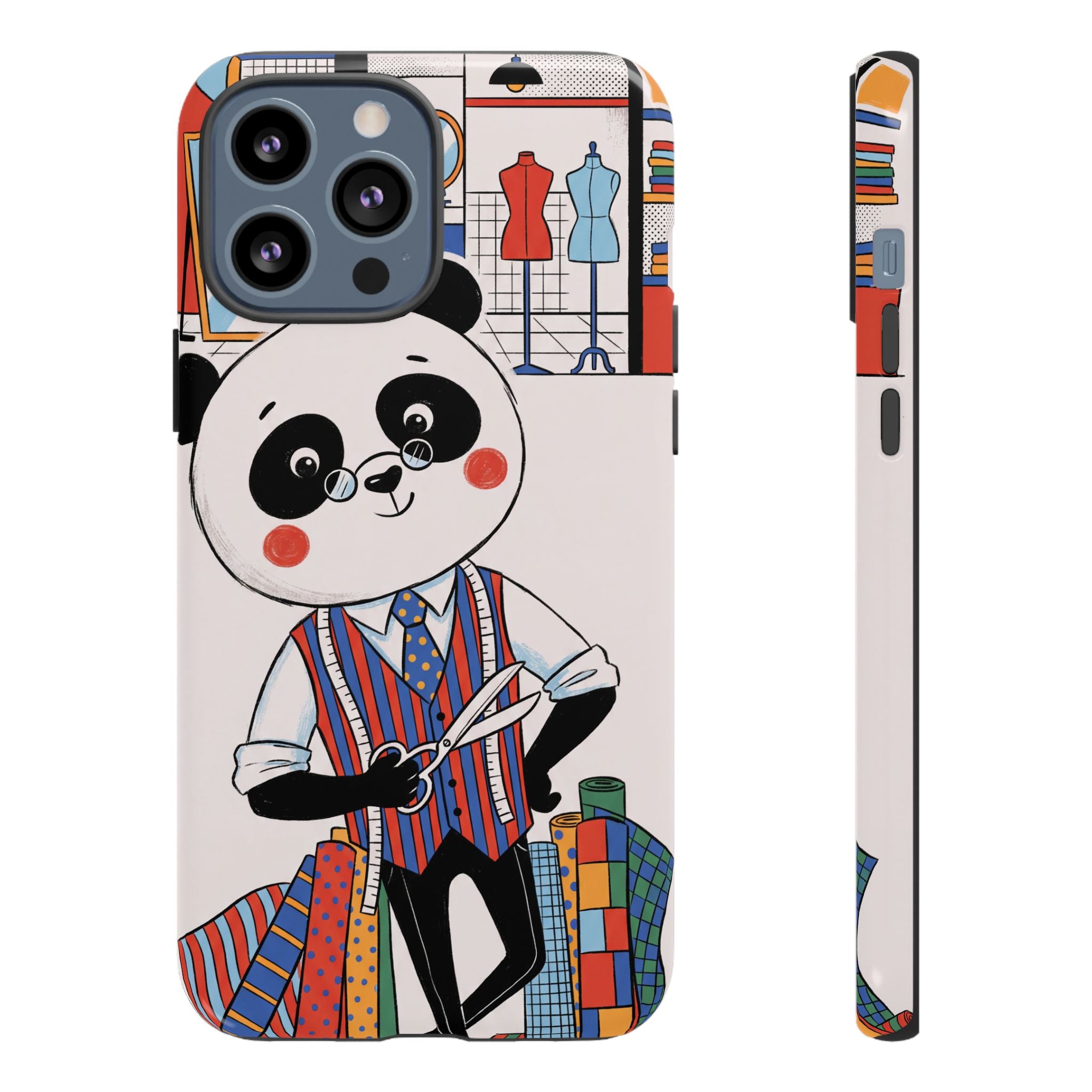 Panda Tailor iPhone Case | Cute Seamstress Cartoon