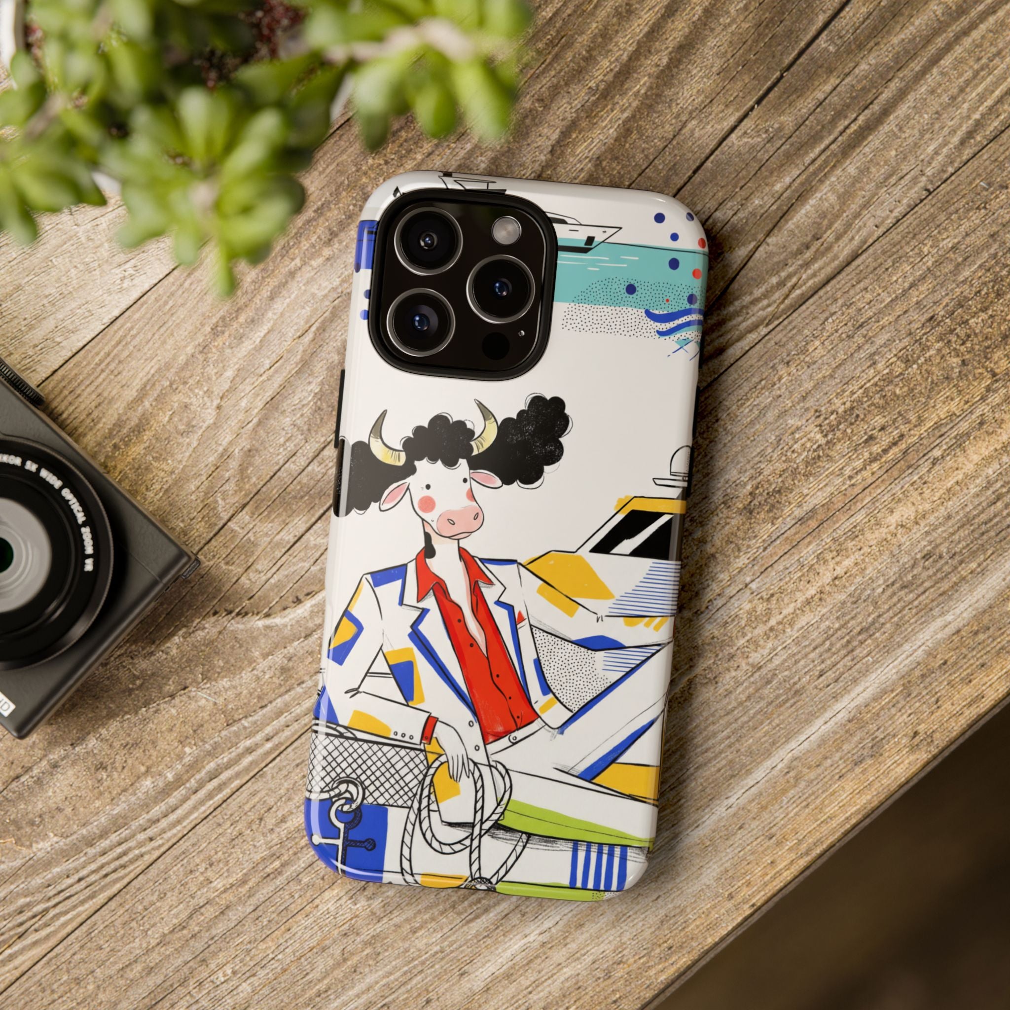 Nautical Cow Graphic Protective iPhone Case