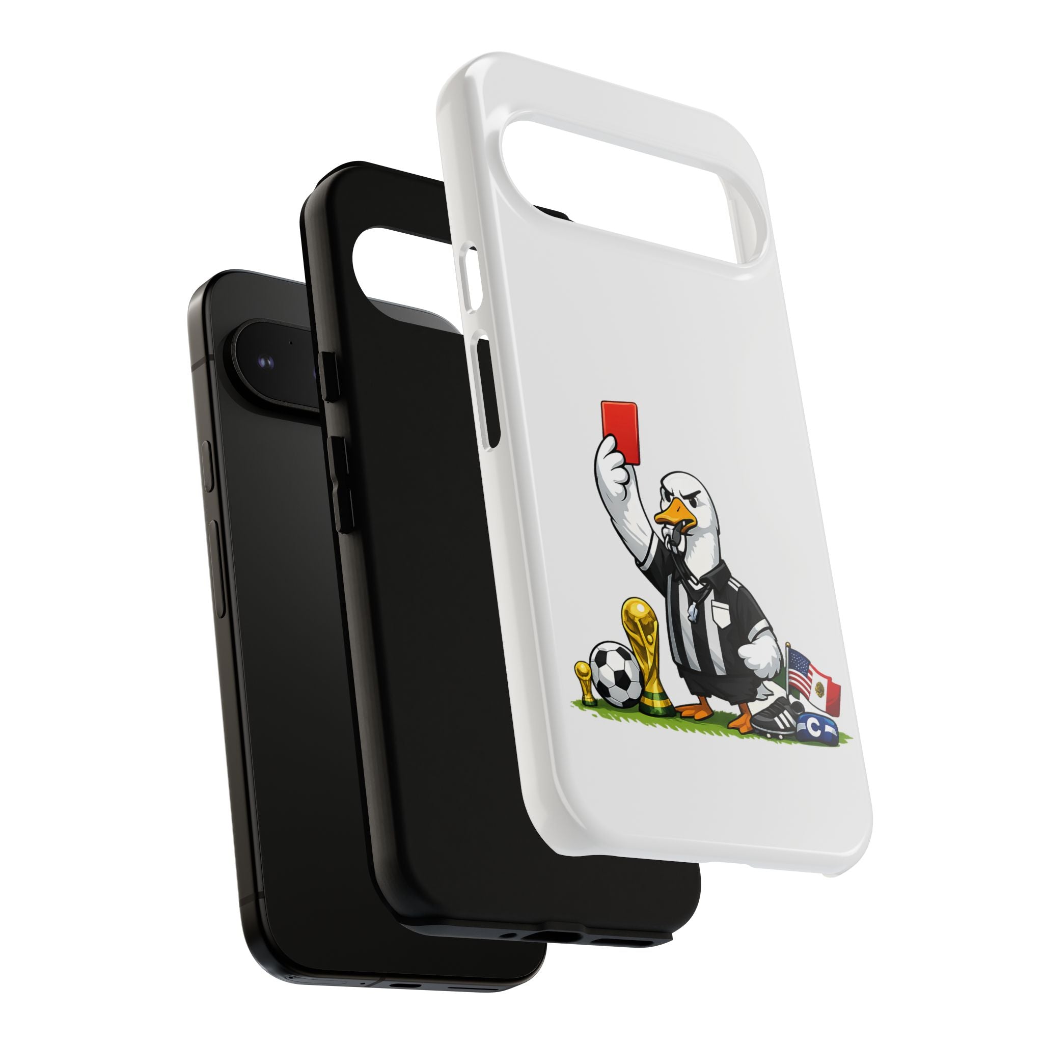 Funny Goose Referee Google Pixel Phone Case | Soccer Red Card Art Cover