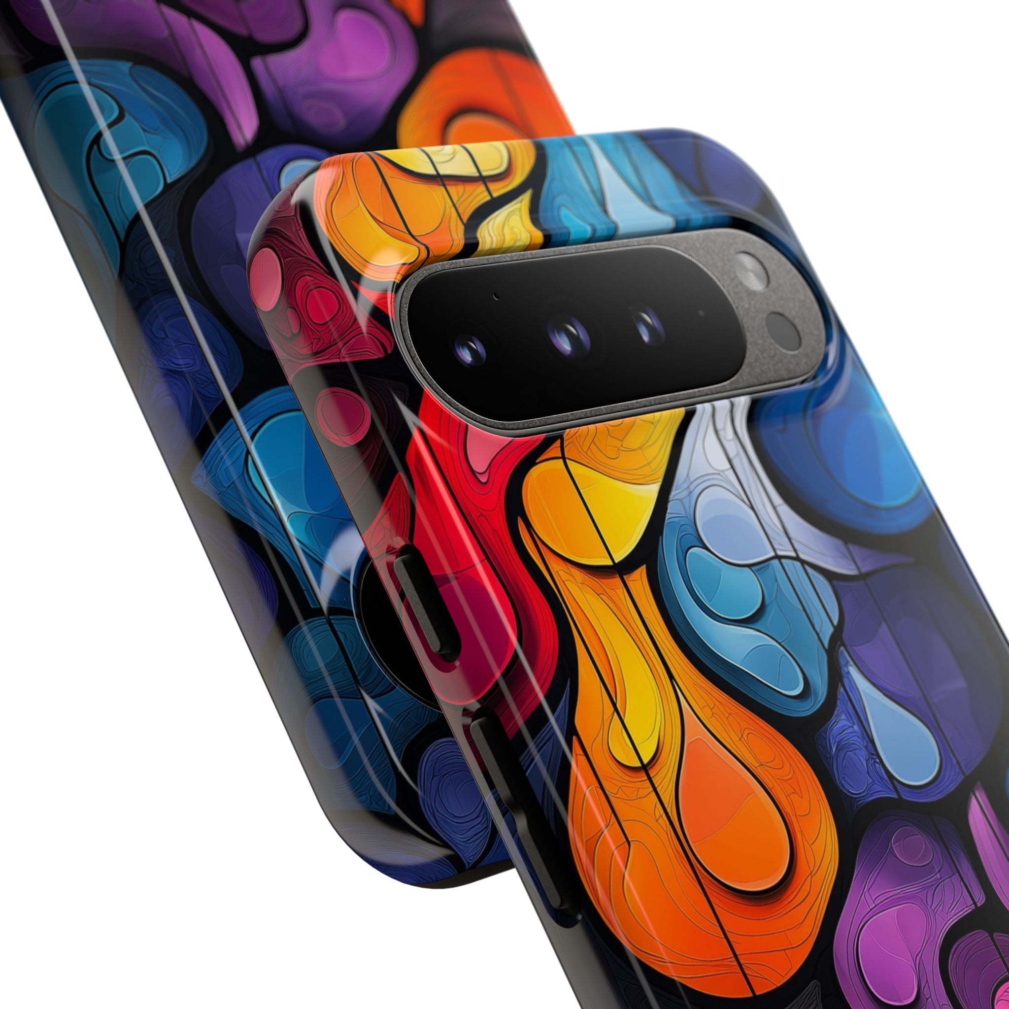 Abstract Colourful Drop Google Pixel Case — Vibrant Stained-Glass