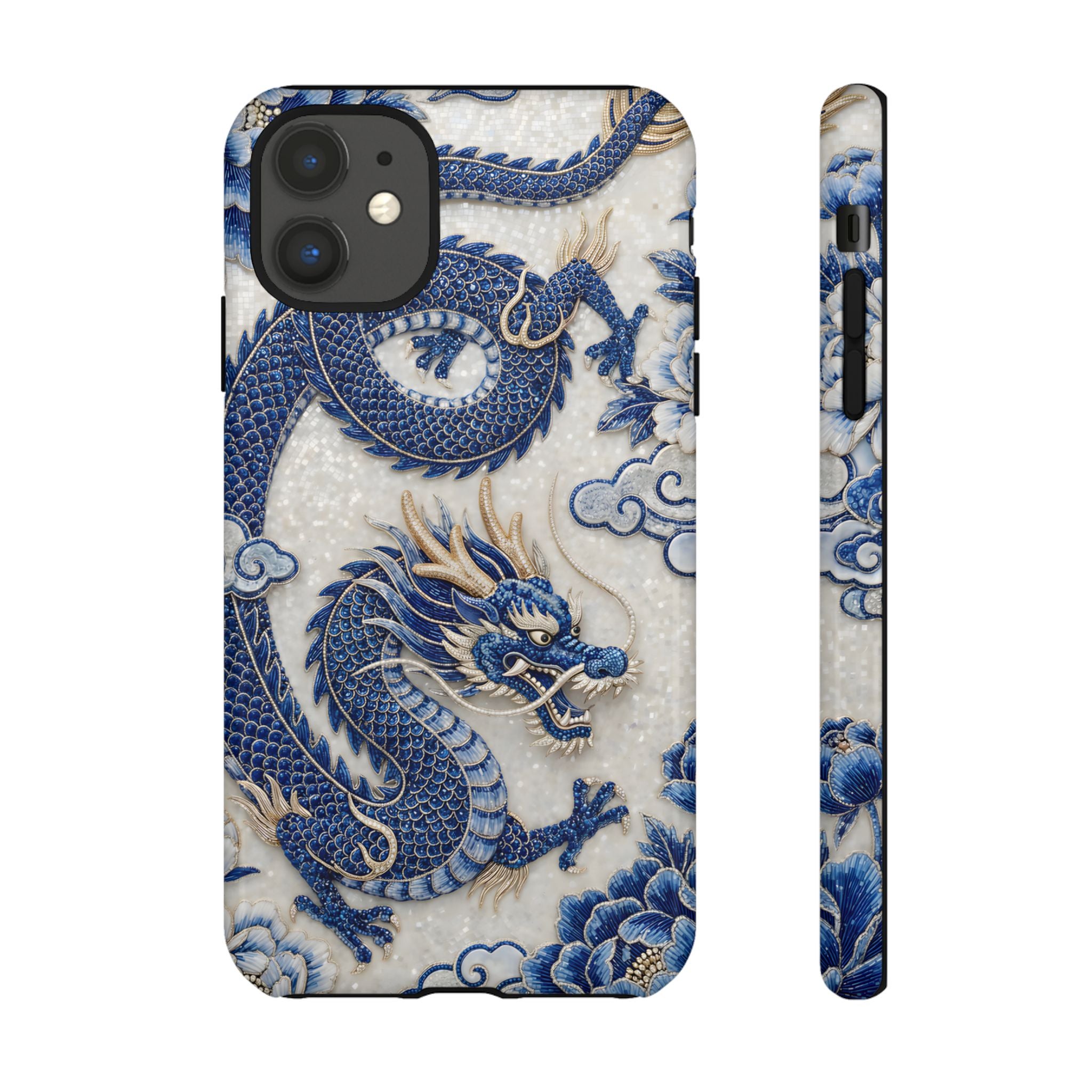 Asian Zodiac Dragon iPhone Case V2 | Blue & White Porcelain Luxury Protective Case | Year of the Dragon Gift