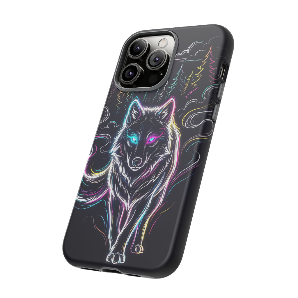 Neon Wolf iPhone Case | Mystic Glow Protective Tough Case