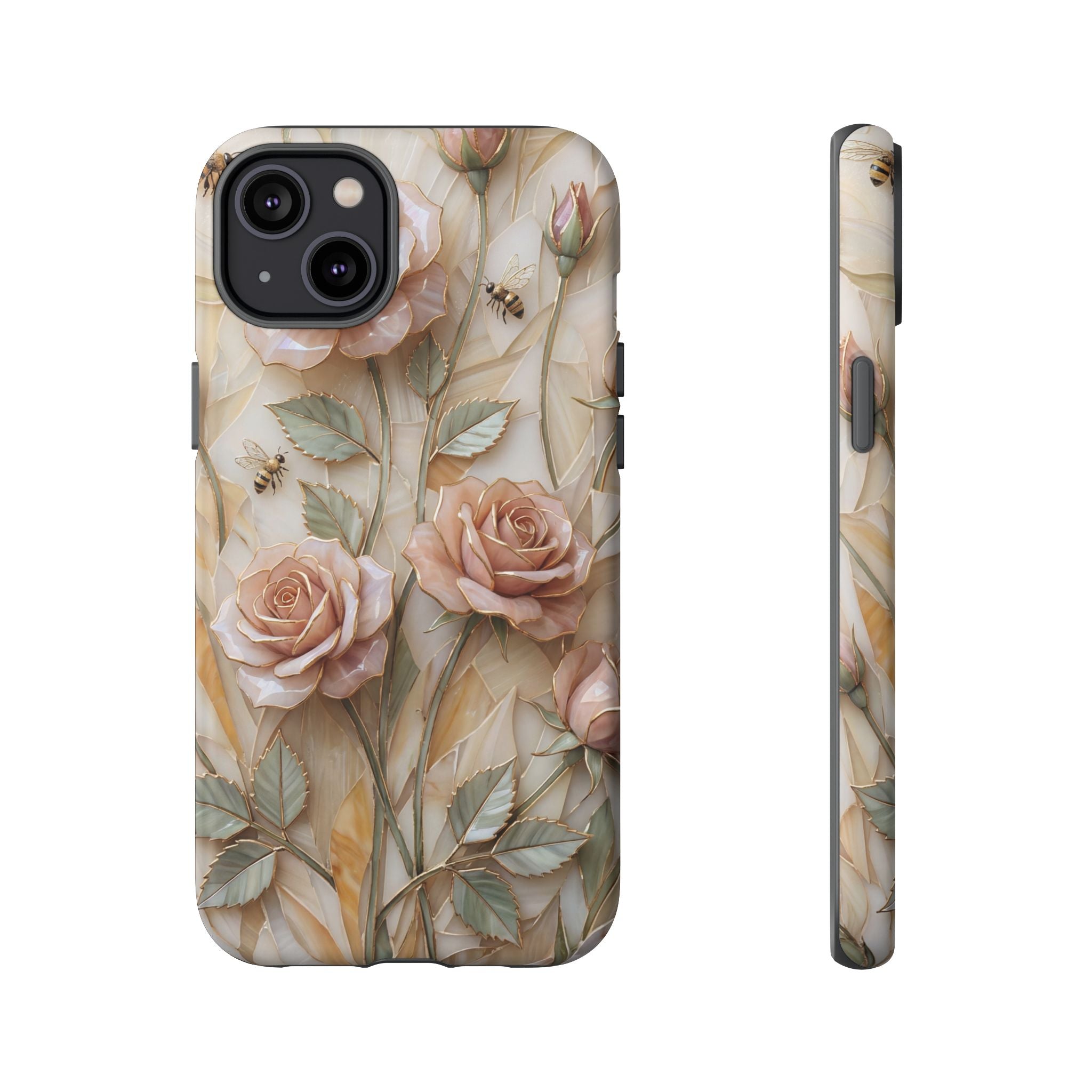 Vintage Blush Rose Floral Tough iPhone Protective Cover