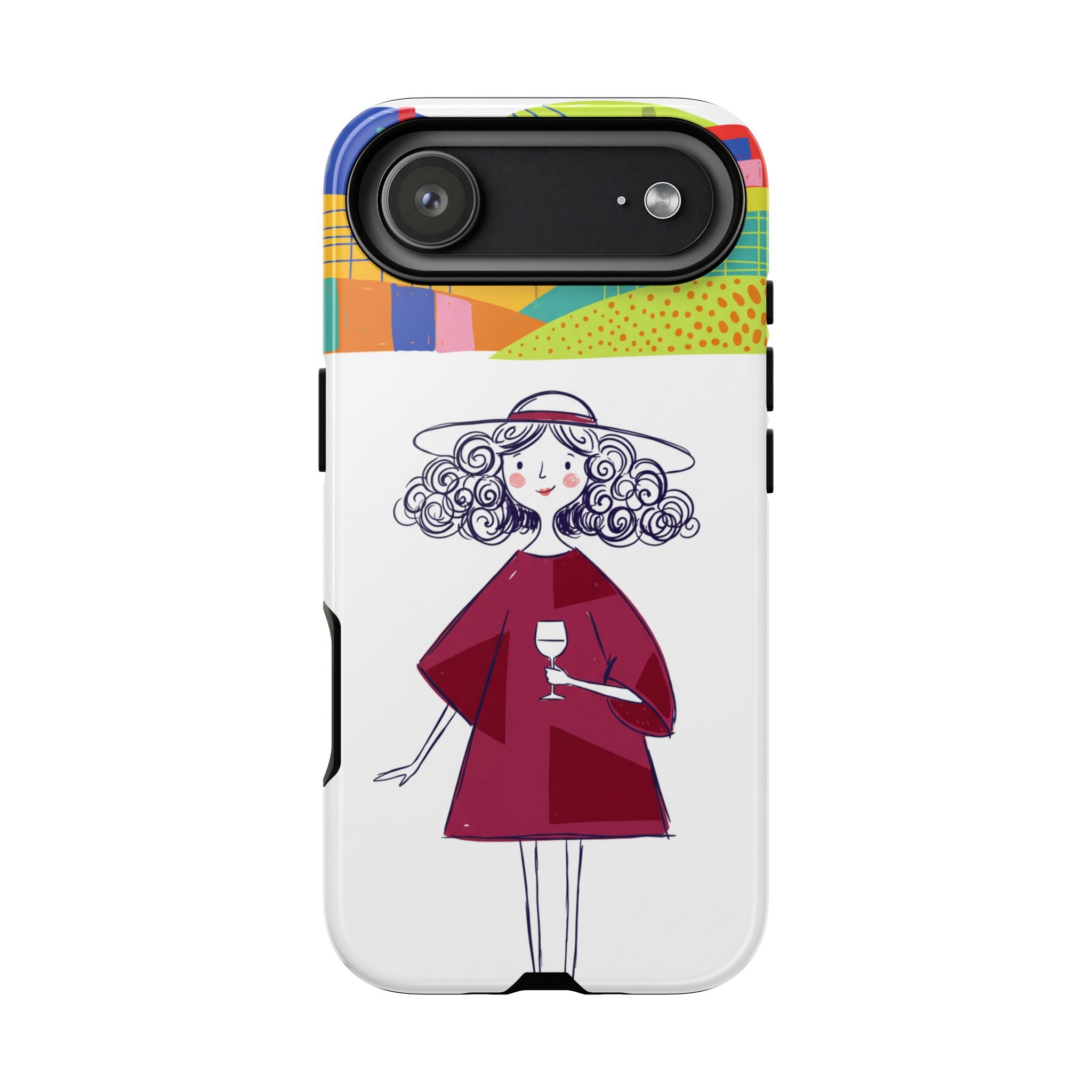Colourful Artistic Wine Lady iPhone Case
