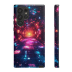 Neon Tunnel Tough Samsung Galaxy Case — Retro Futuristic Galaxy Design