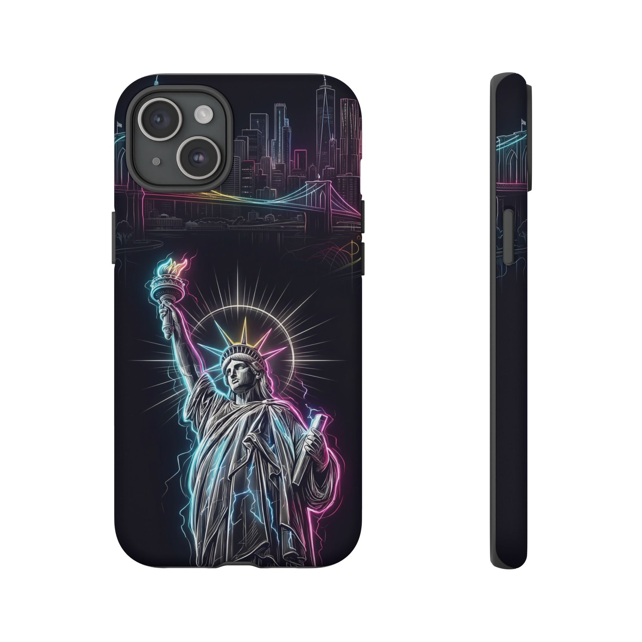 Neon Statue of Liberty Tough iPhone Case