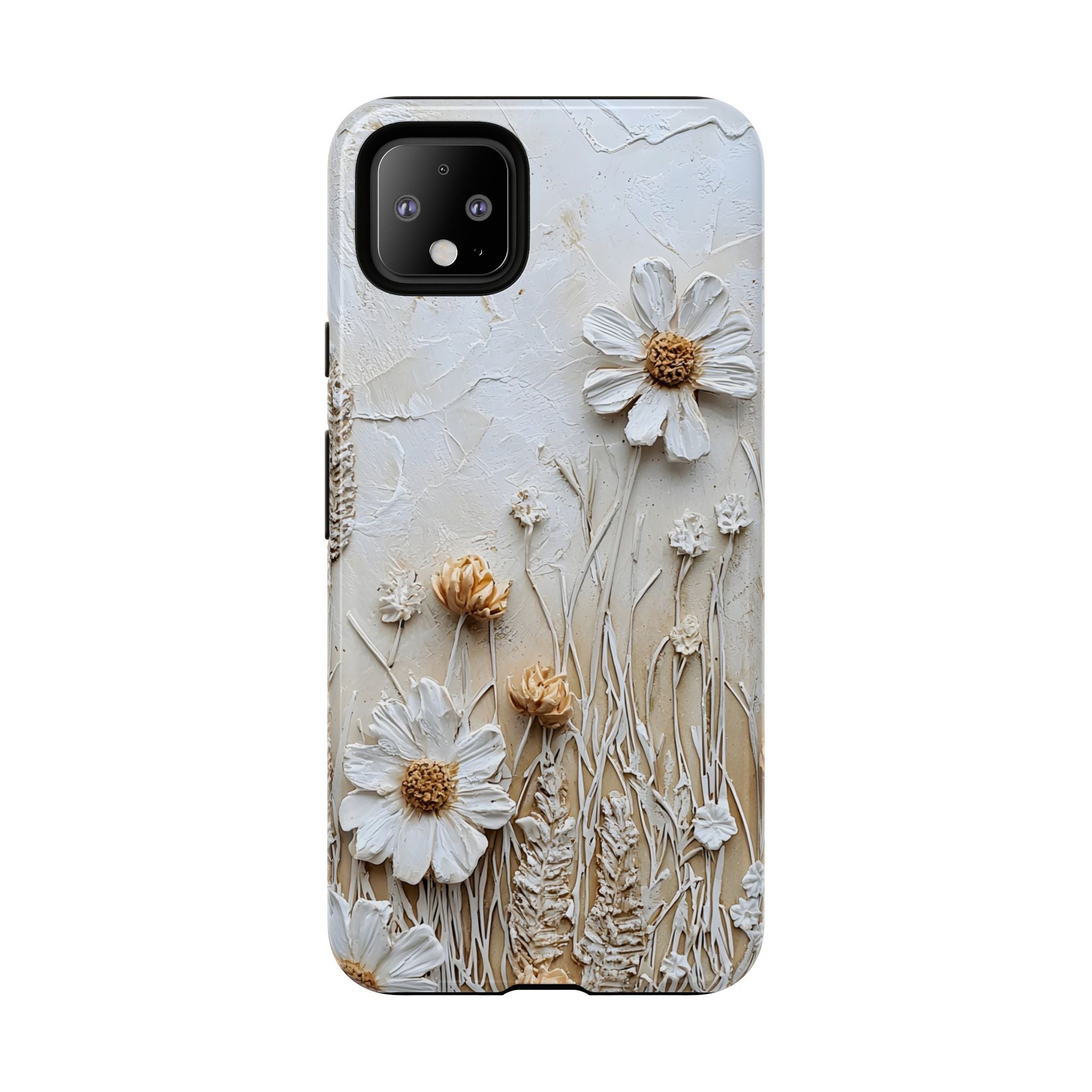 Textured Daisy Art Floral Relief Google Pixel Case