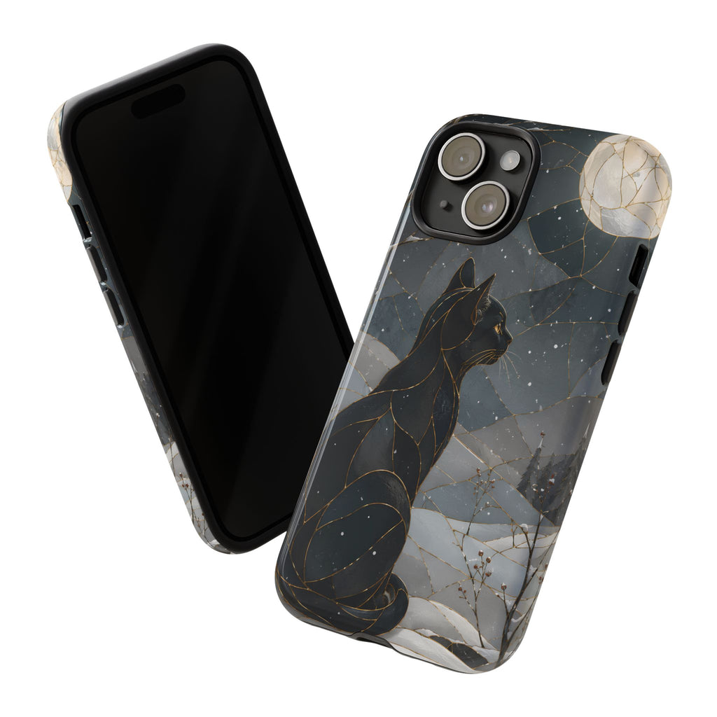 Black Cat iPhone Case | Moonlit Winter iPhone Case