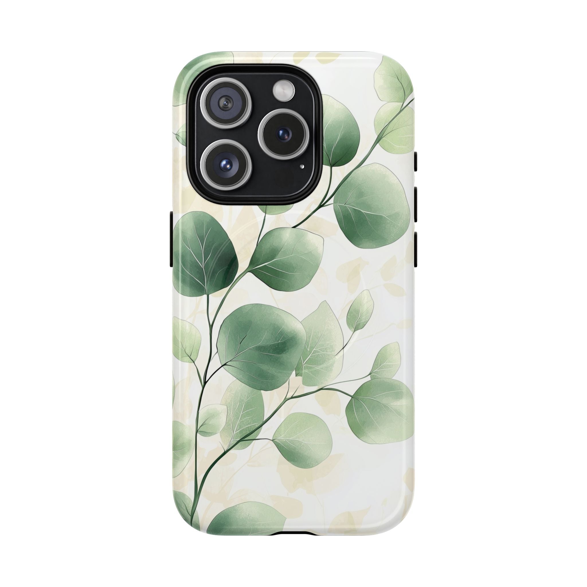 Botanical Eucalyptus Tough MagSafe iPhone Case | Green Watercolour Leaf
