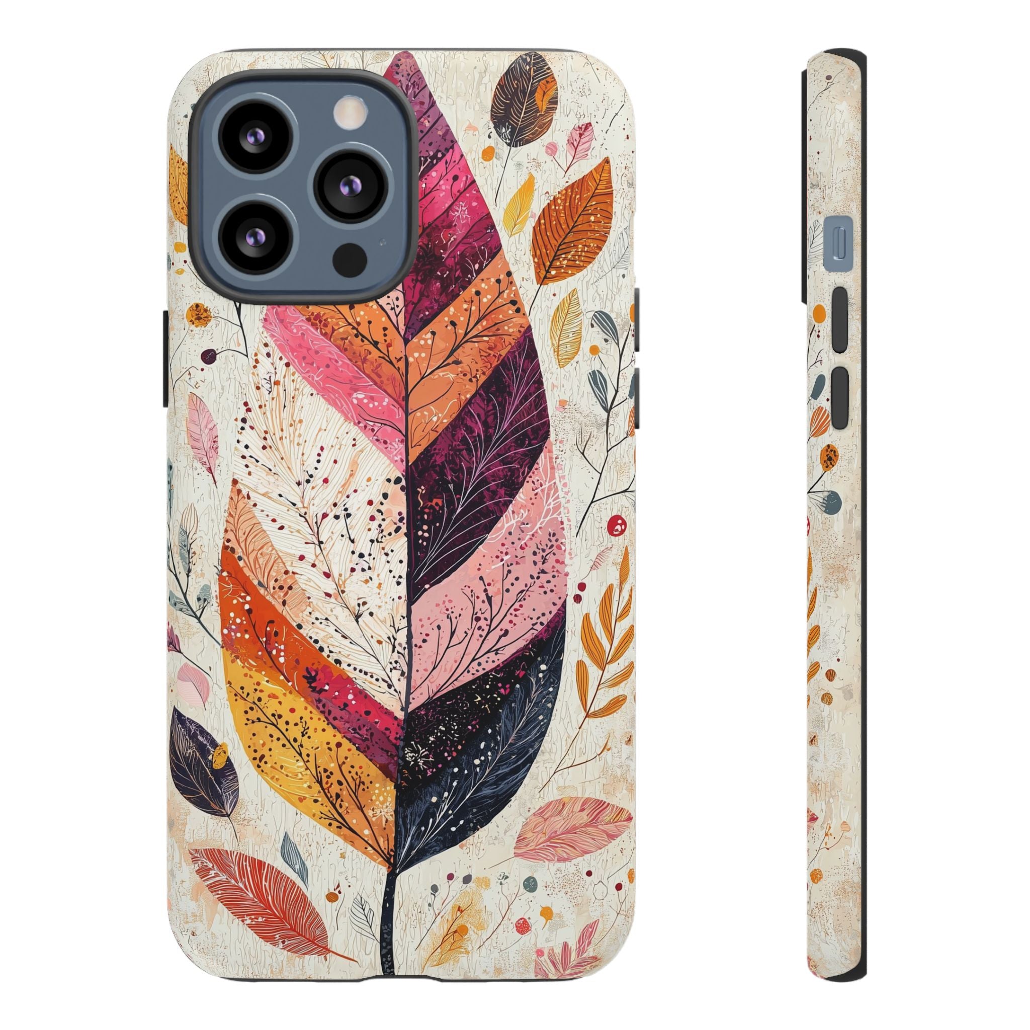 Autumn Leaf Tough iPhone Case | Watercolour Feathered Fall Design