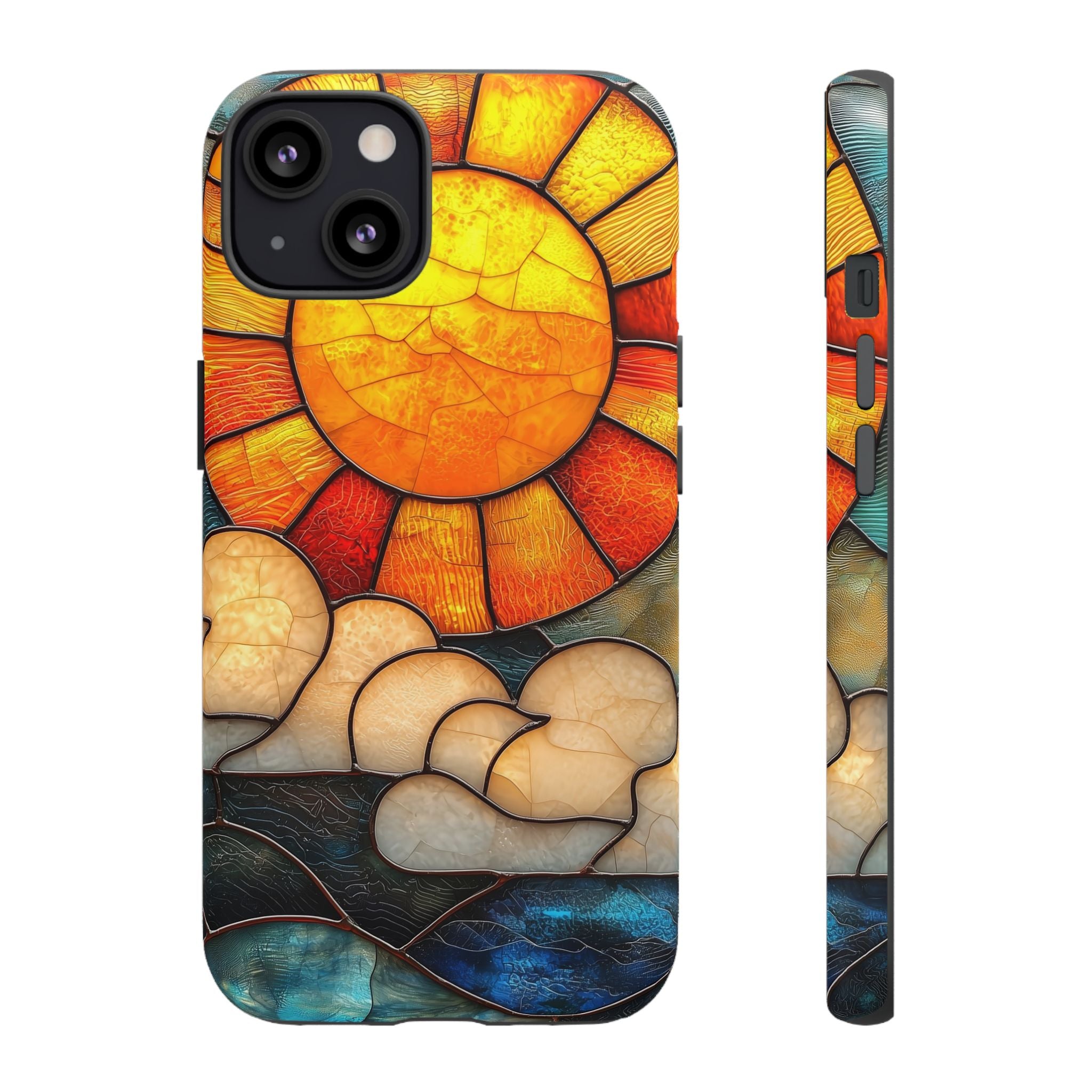 Stained Glass Sun & Clouds iPhone Case