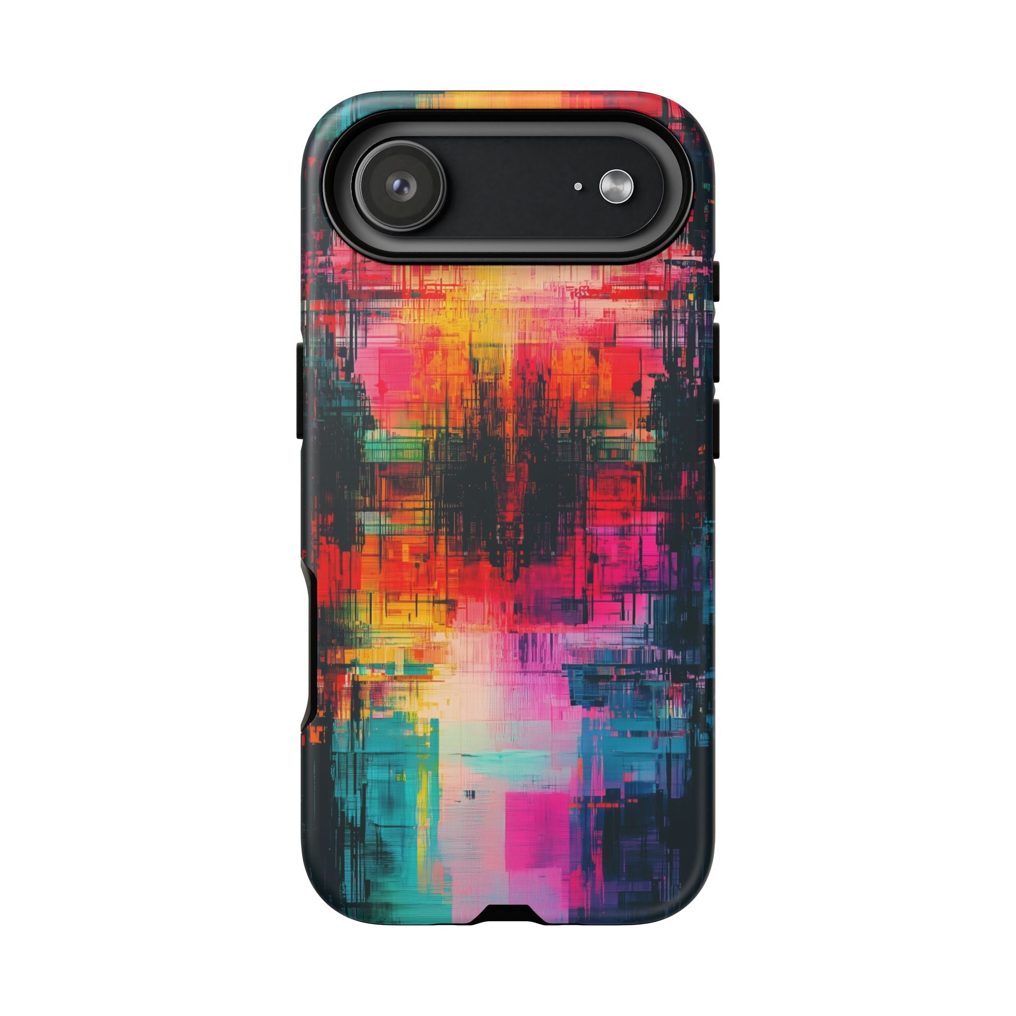 Abstract Neon Glitch Art Tough iPhone Case