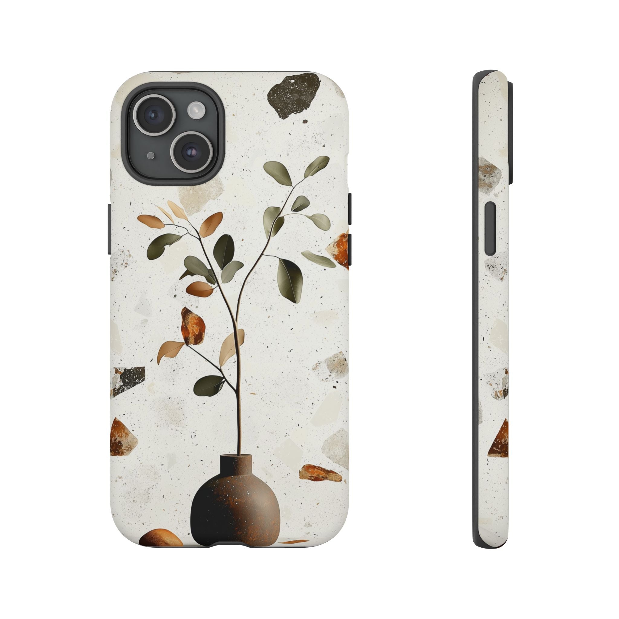 Floral Terrazzo iPhone Case | Minimal Vase Botanical