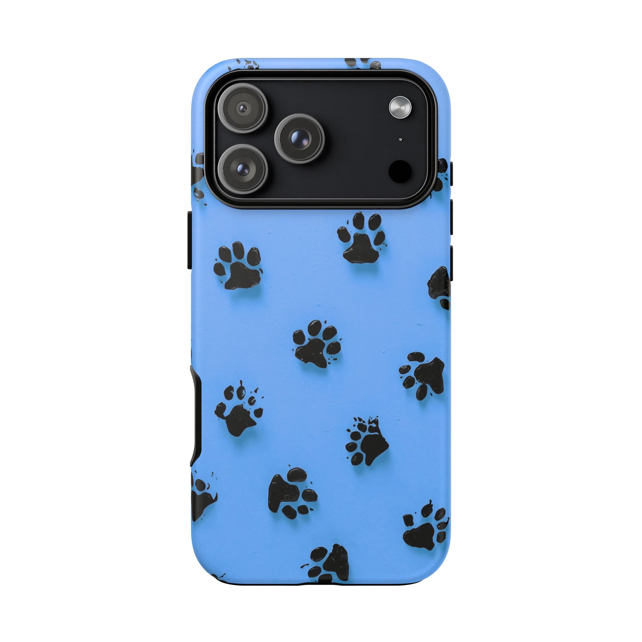Blue Paw Print Tough iPhone Case — Protective Dog & Cat Lover Cover