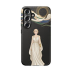 Art Nouveau Goddess Samsung Galaxy Phone Case | Elegant Woman Illustration on Black