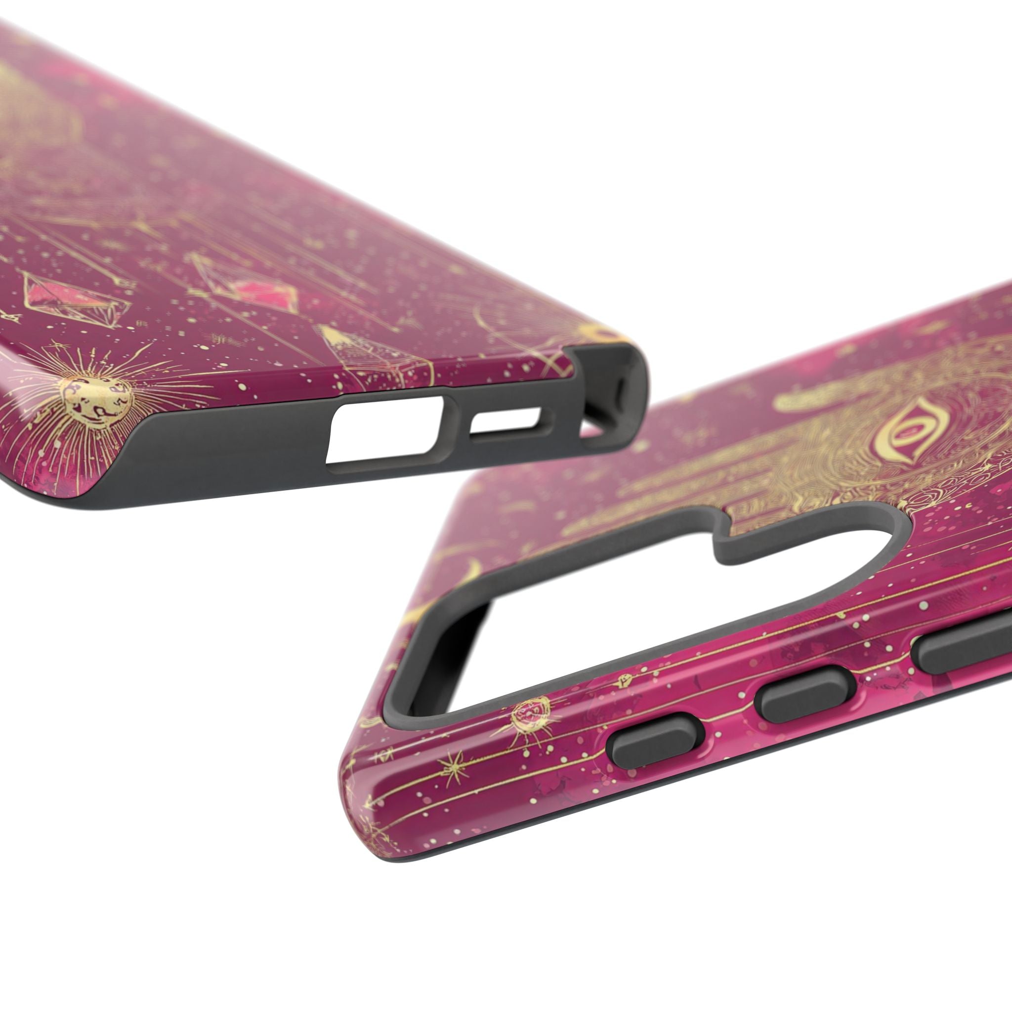 Mystic Hamsa Samsung Galaxy Case | Gold Palm & All-Seeing Eye on Magenta Galaxy