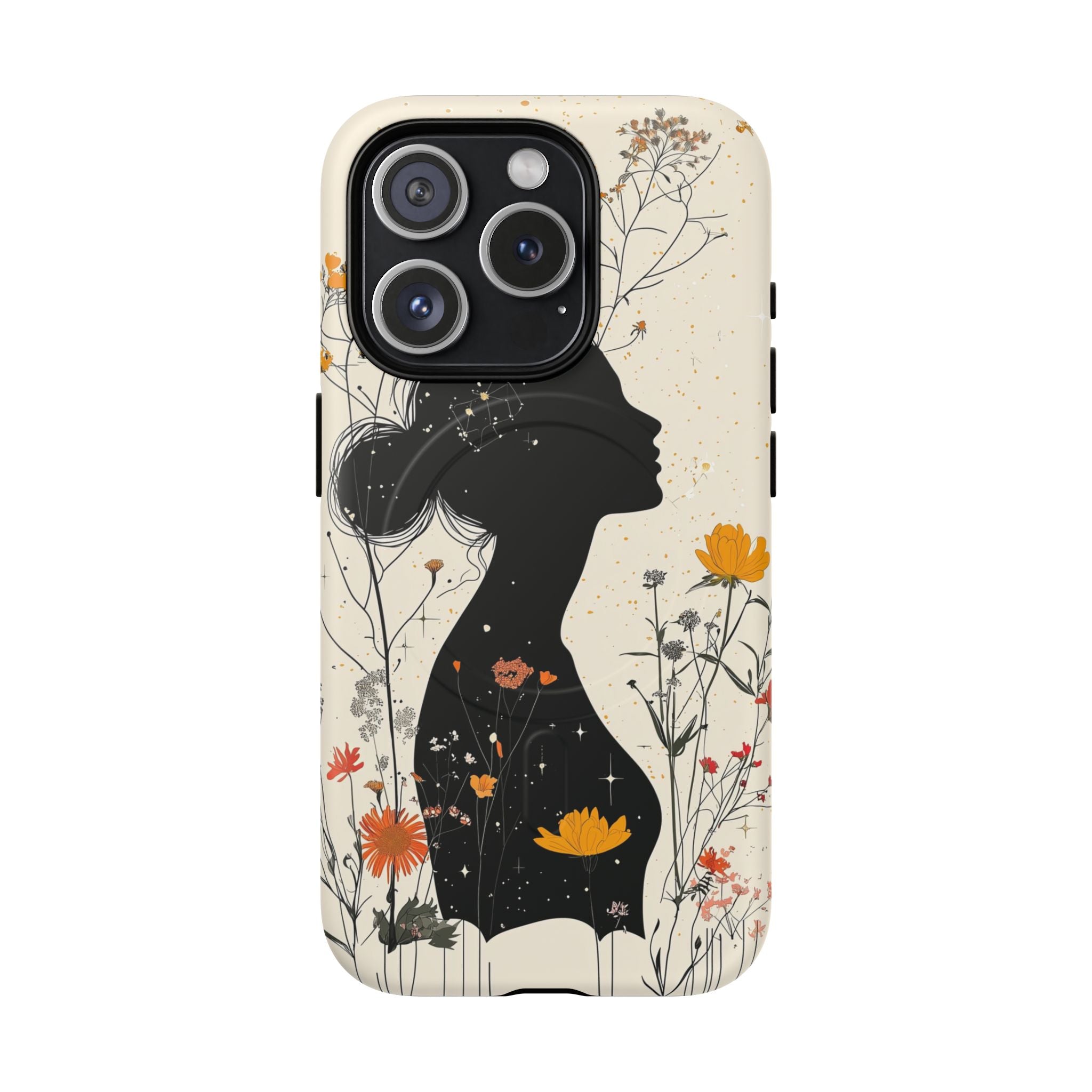Custodia MagSafe per iPhone con silhouette floreale | Botanical Woman