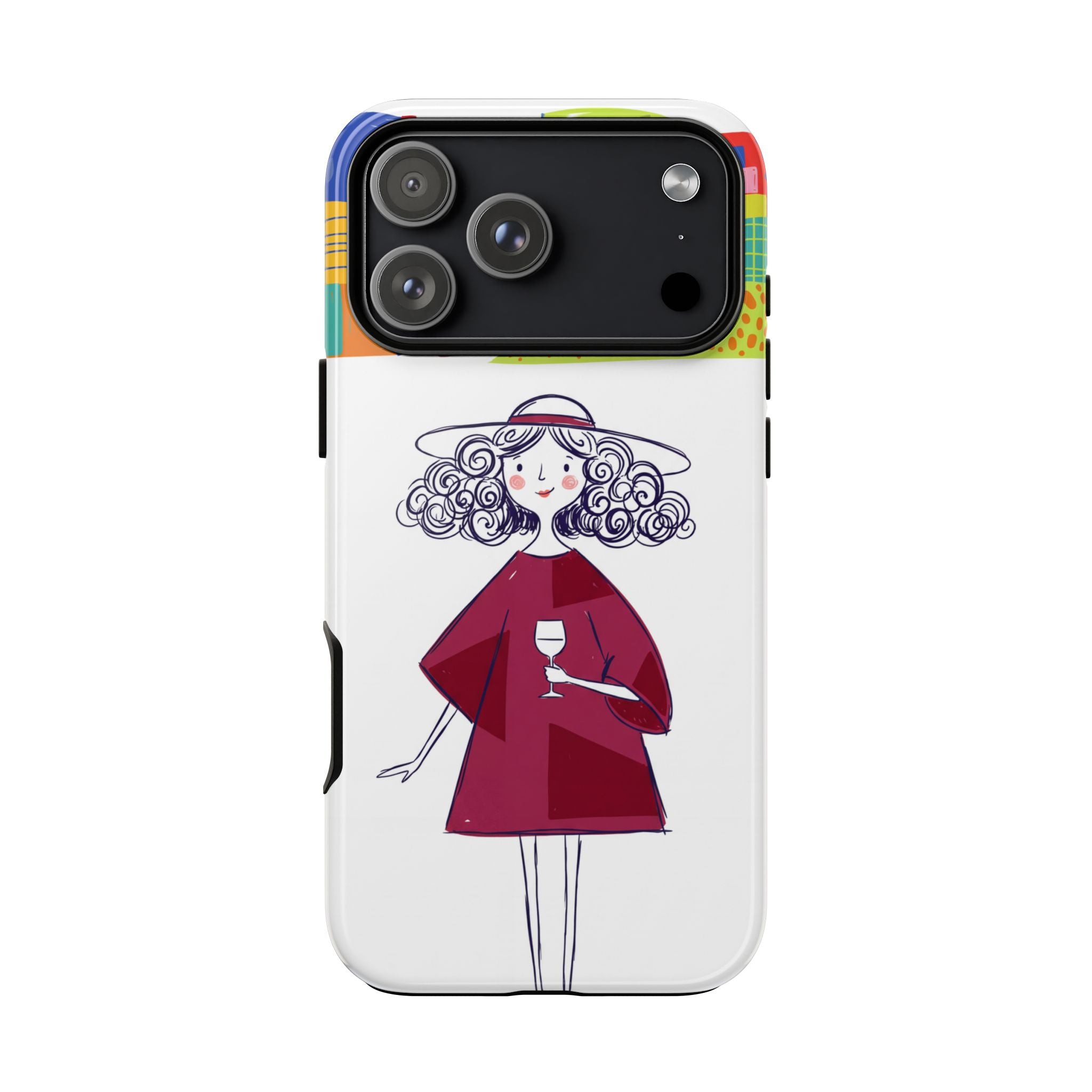 Colourful Artistic Wine Lady iPhone Case