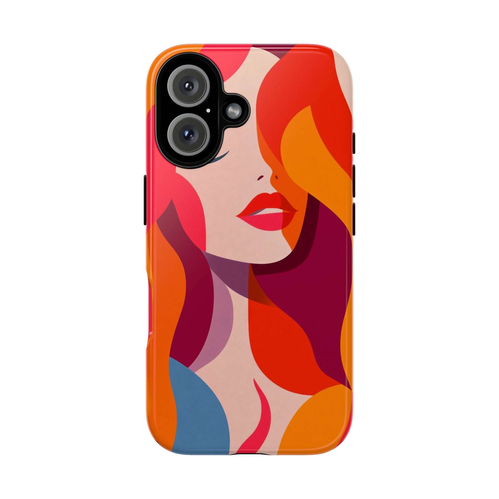 Retro Pop Art Woman iPhone Case | Bold Colourful Abstract Portrait