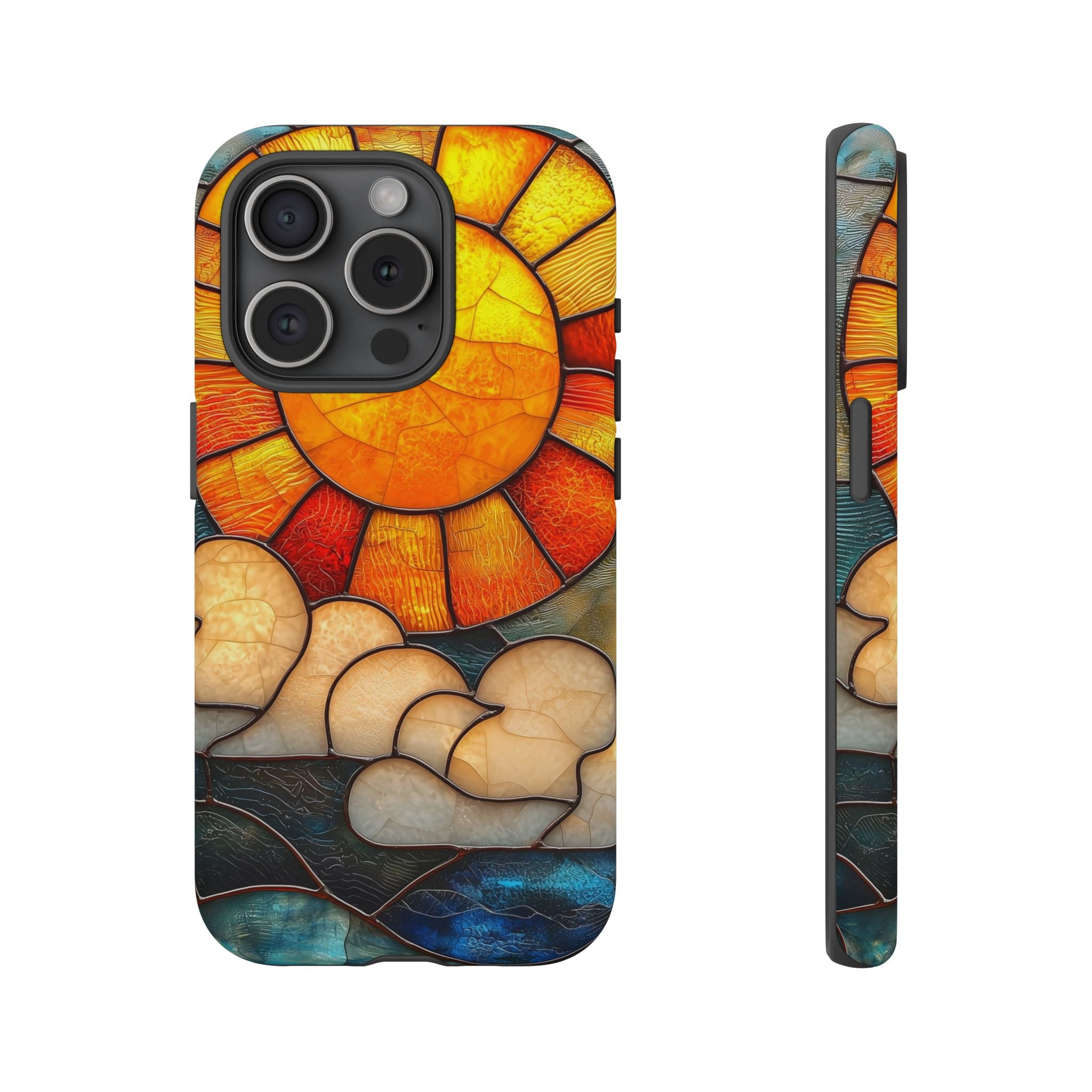 Stained Glass Sun & Clouds iPhone Case