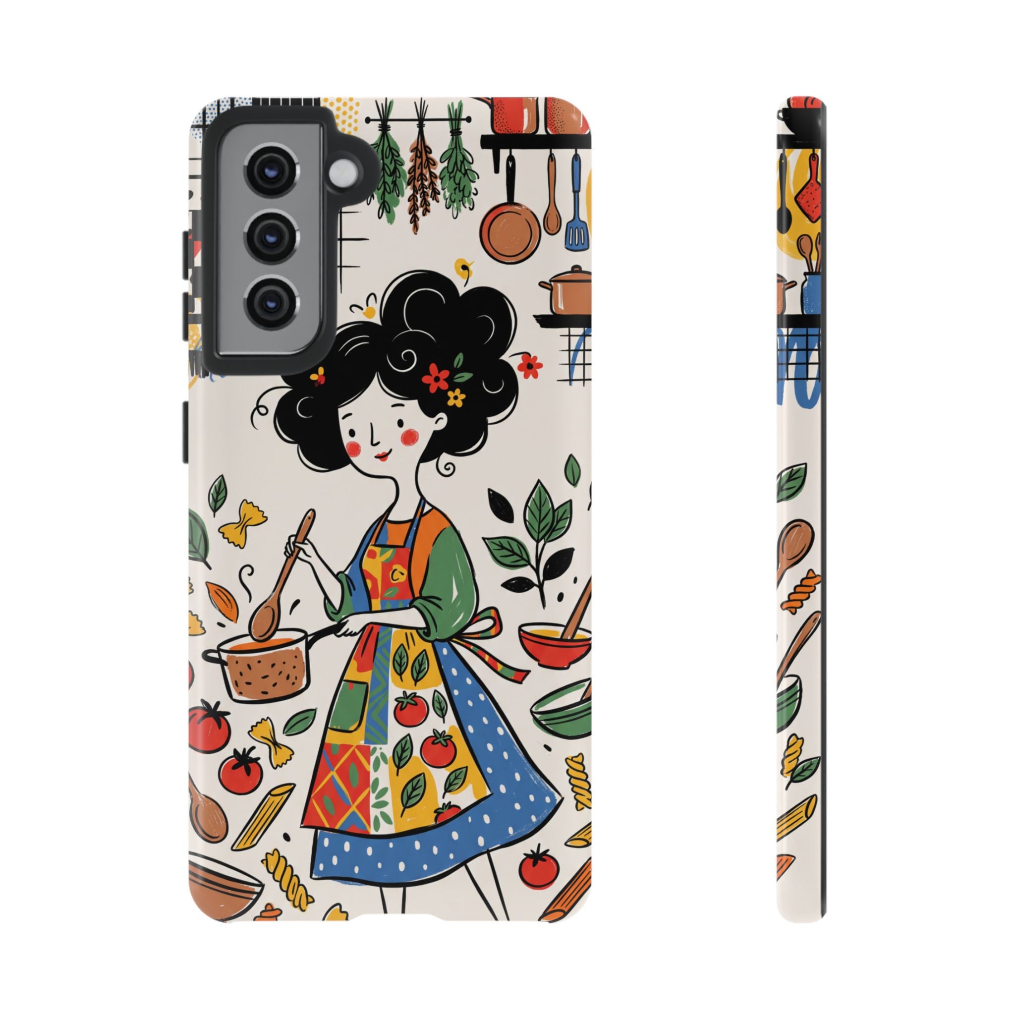 Whimsical Chef Kitchen Illustration Samsung Galaxy Phone Case